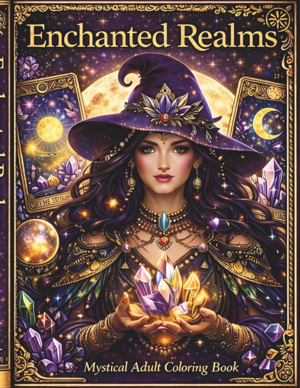 Enchanted Realms Coloring Book: Adult Fantasy Coloring Book: Dragons, Witches, Queens, Mandalas & Magical Creatures