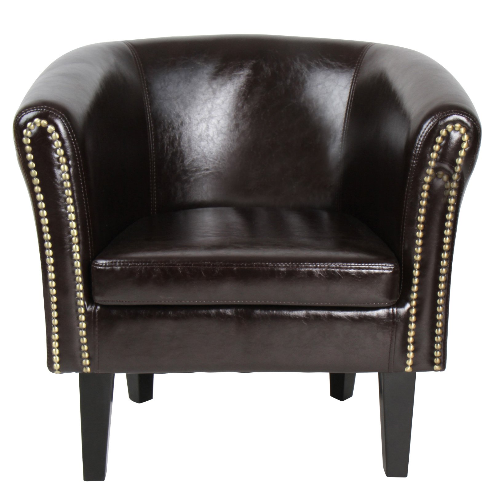 Fauteuil Chesterfield élégant de Miadomodo , Bois dense, marron, Ensemble de 2