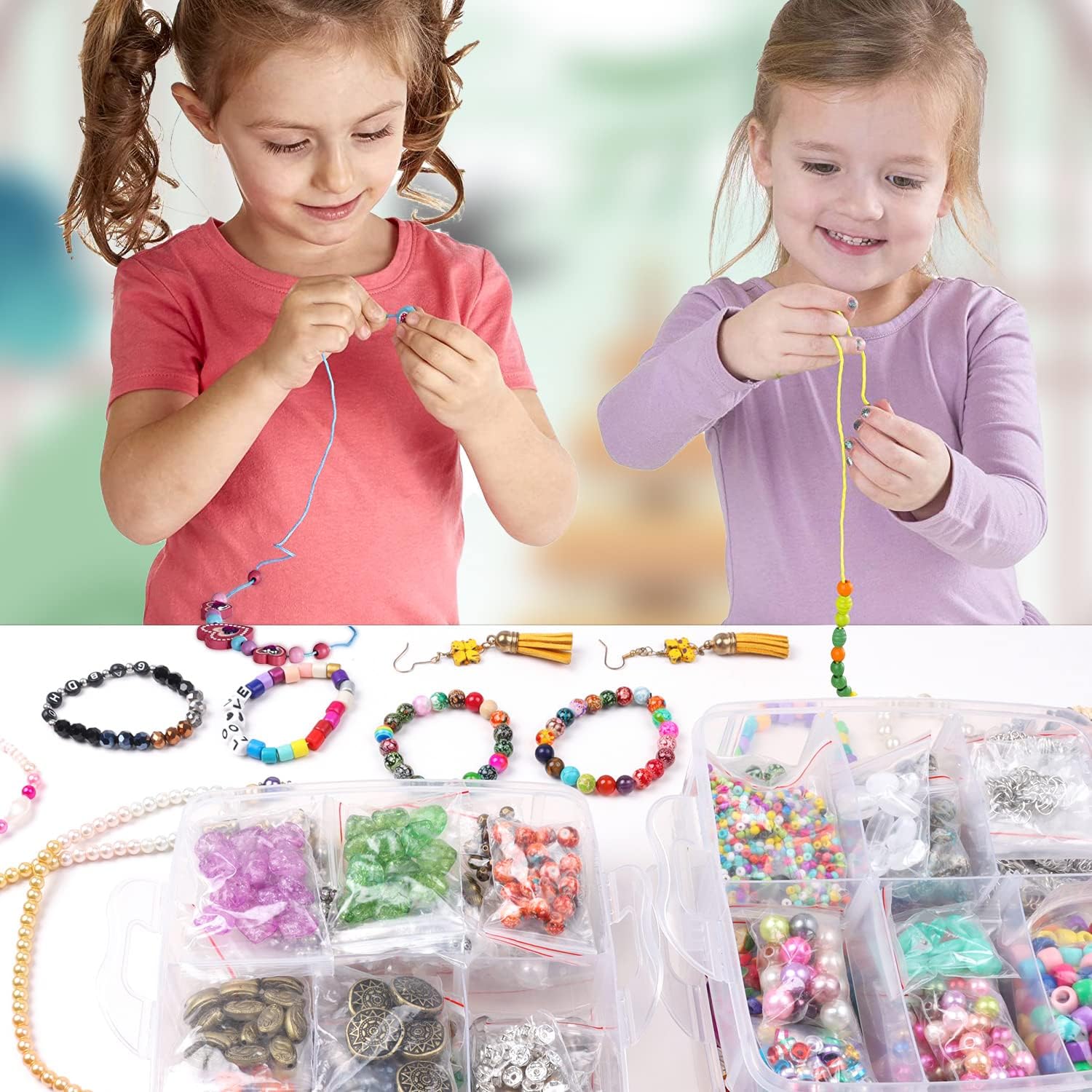 YUGDRUZY Jewelry Making Supplies Kit, 2831 pcs Bracelet Making Kits, Repair Tool with Jewelry Pliers, Jump Rings, Beads, Wire,Craft DIY Gifts