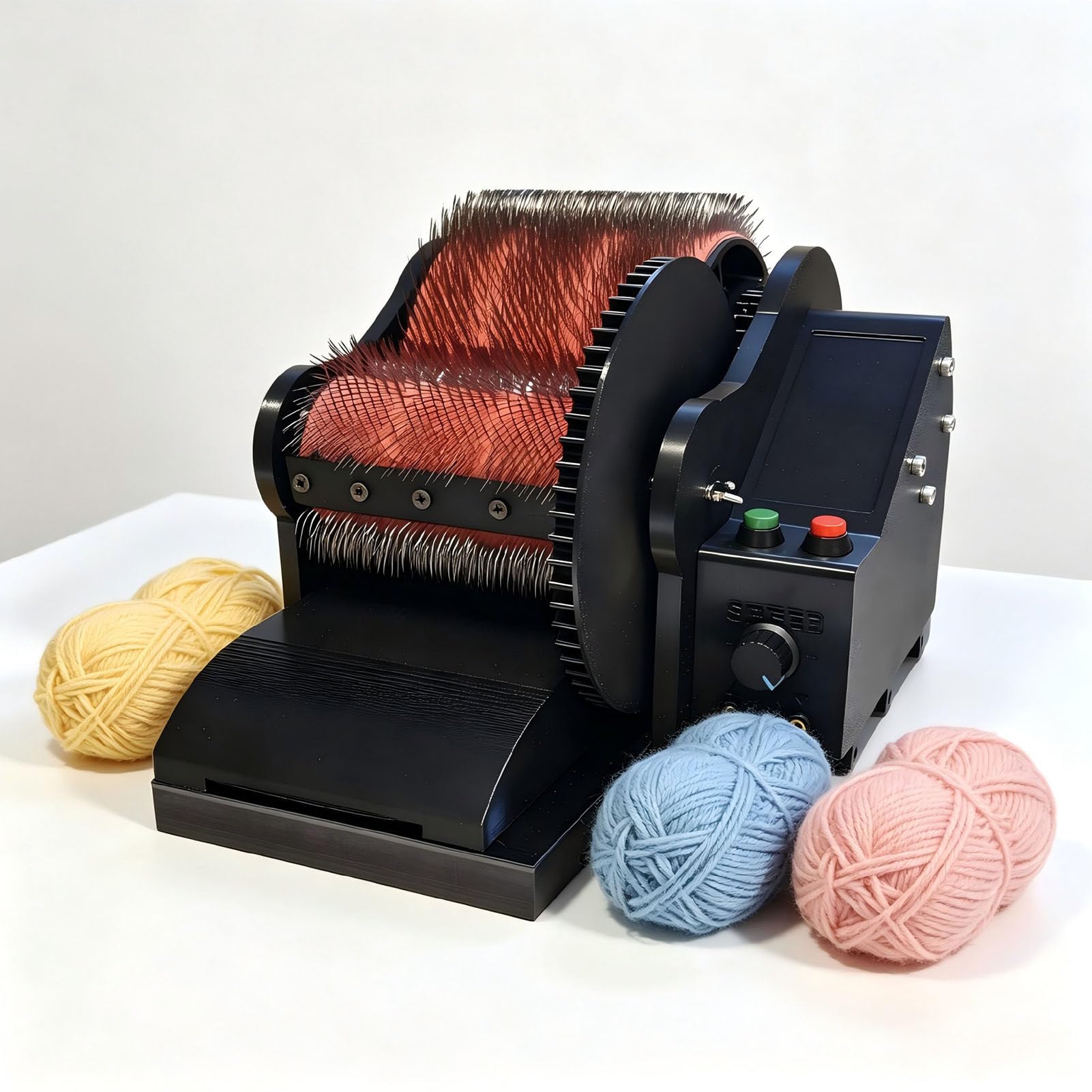 ExoticaBlend Wool Carding Machine, Electric Wool Felt Drum Carder for DIY Craft, Adjustable Speed, with Foot Pedal, Ideal for Carding Wool, Pet Hair
