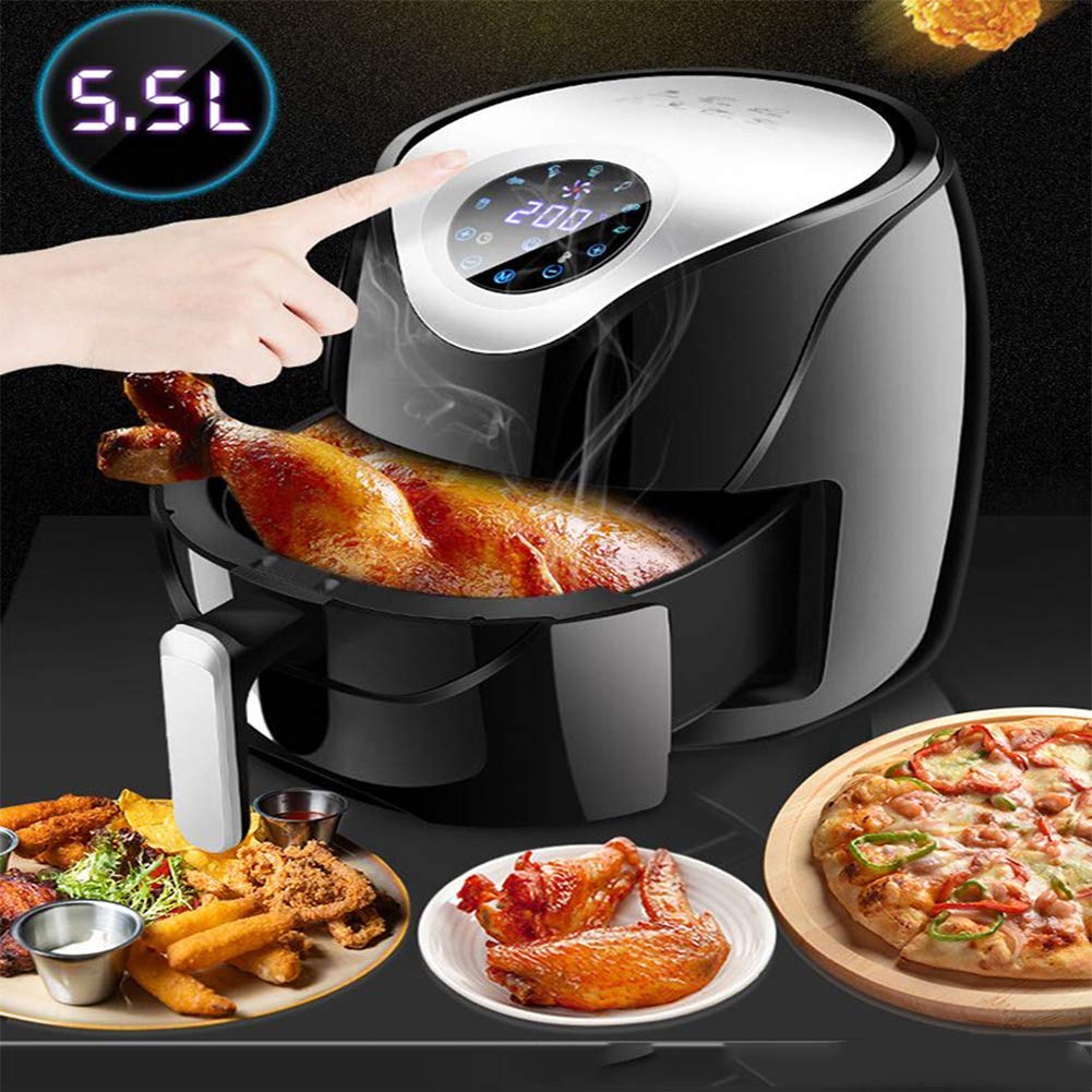 Ulepszony Air Fryer XL, Piekarnik z Frytkownicą Beztłuszczową, 8 Ustawień Gotowania, Elektryczny Piekarnik z Gorącym Powietrzem z Funkcją Podtrzymywania Ciepła, Odłączany Kosz Można Myć W Myjce