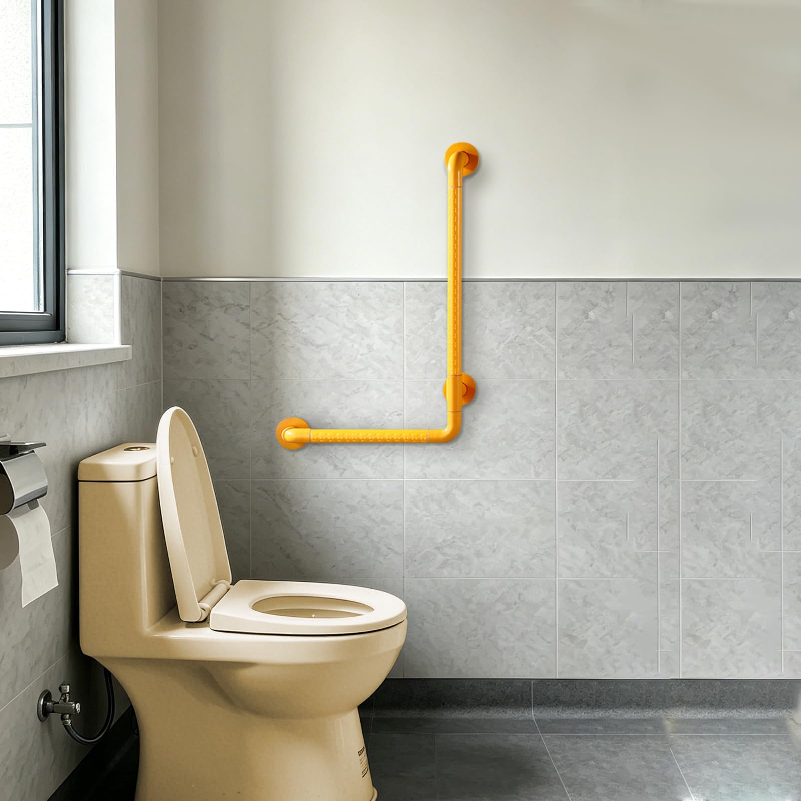 Maniglia di sicurezza a forma di L, in acciaio inox, antiscivolo, fosforescente, per bagno, vasca da bagno, scale, maniglia di supporto per anziani disabili