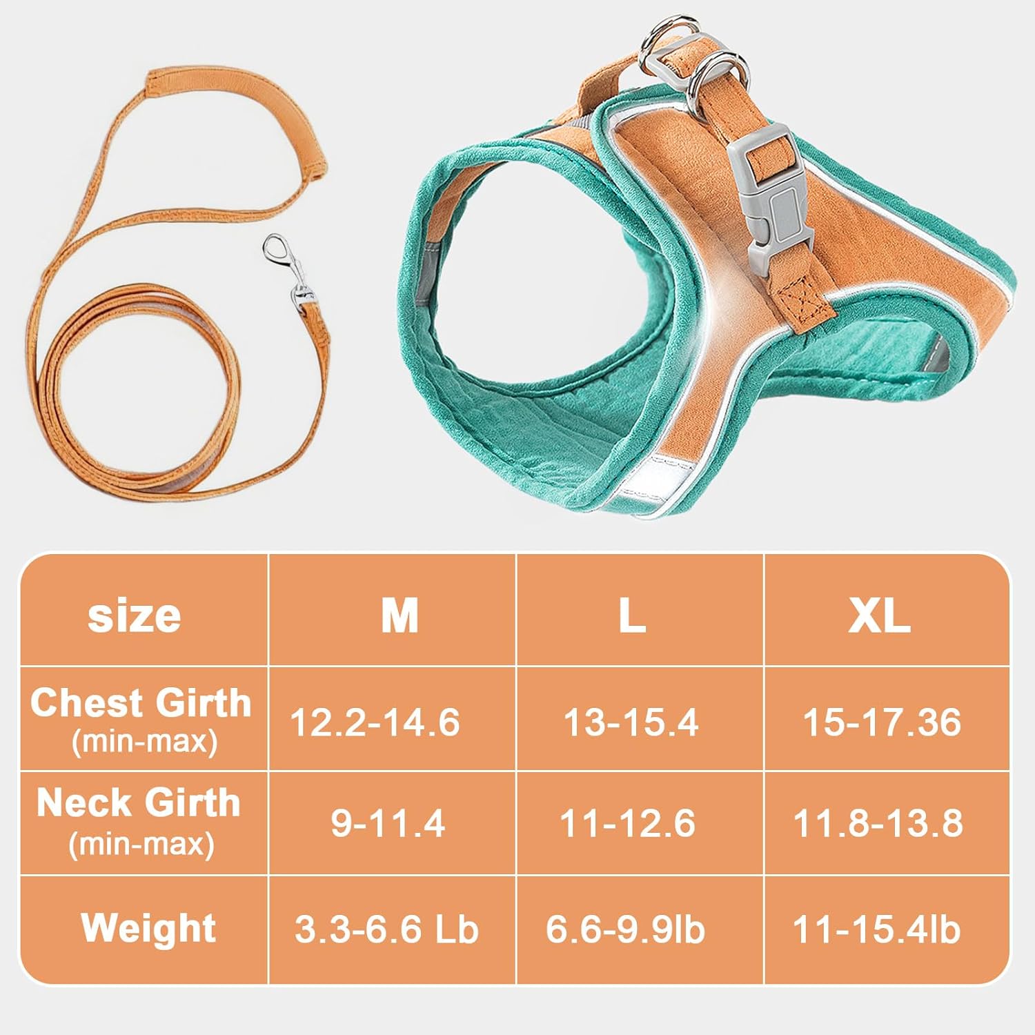 Cat Harness and Leash, Cat Harness Escape Proof, Soft Adjustable Cat Leash Breathable Comfortable Vest Easy to Wear, Easy Walk Leash for Small Medium Cats Kittens for Indoor Outdoor (Green, M)