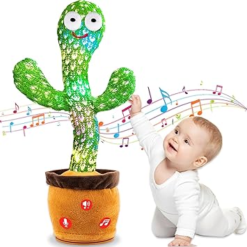 Toy Imagine Rechargeable Talking Cactus Toy for Kids - Musical Dancing, Speaking Cactus Toy for Babies – Educational Talking Toy for Baby Boys & Girls (0-3 Years) – Speaking, Repeating for Toddlers - image, photos