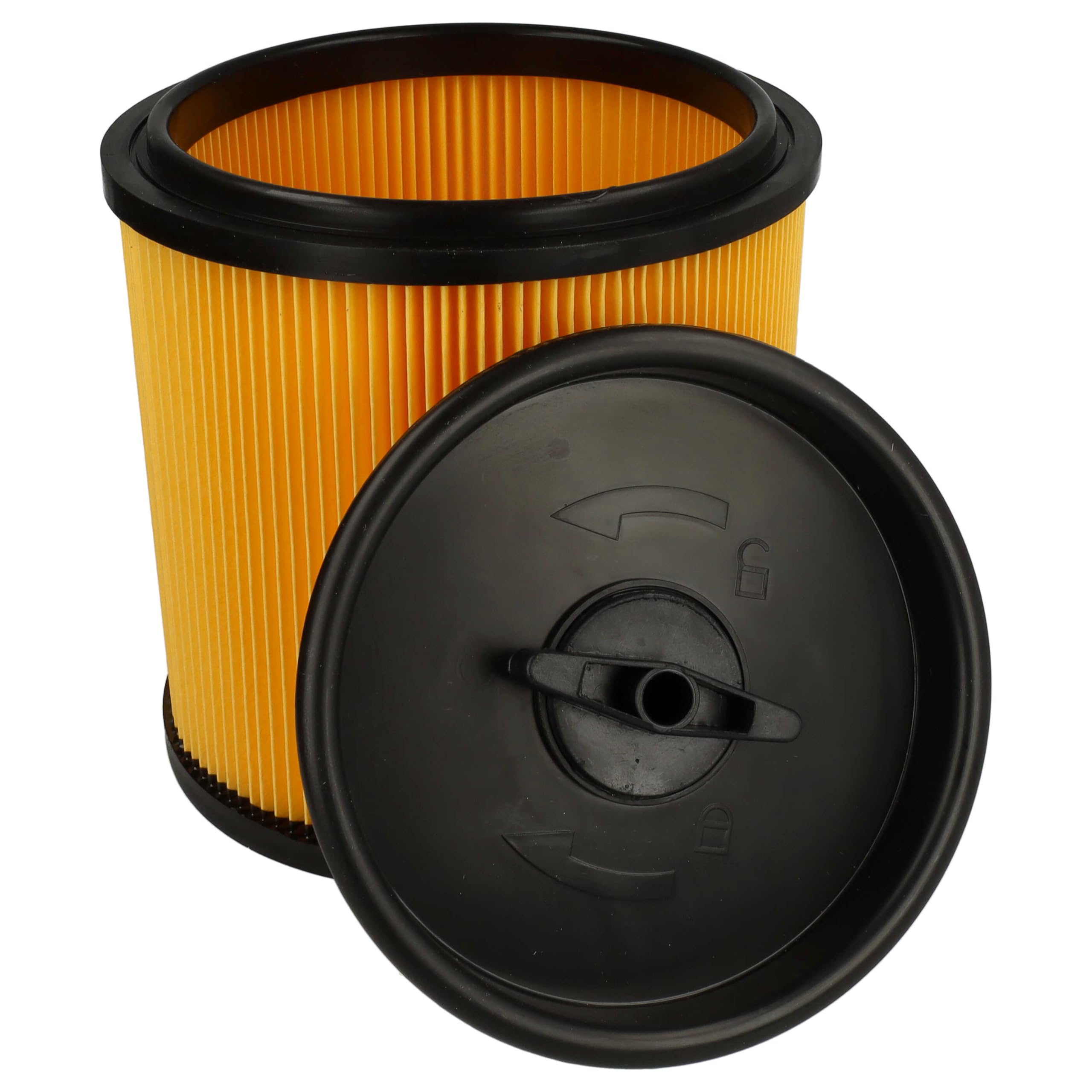 vhbw filtro a pieghe piatte compatibile con Dexter VOD 1530 SWC 30L, VQ 1420 SFD 20L aspirapolvere - nero/giallo