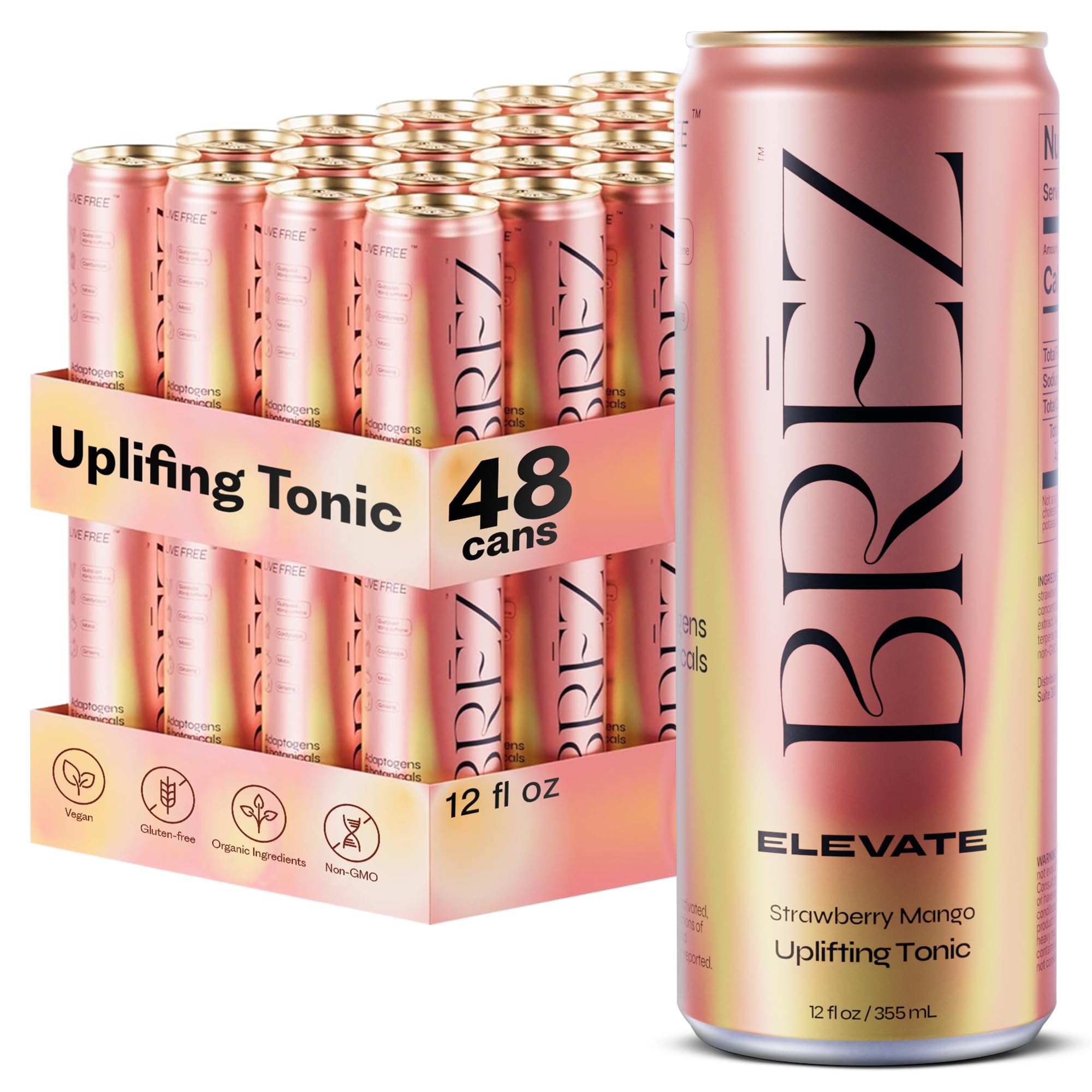 Amazon.com: BRĒZ ELEVATE Cordyceps Mushroom Drink, Non-Infused