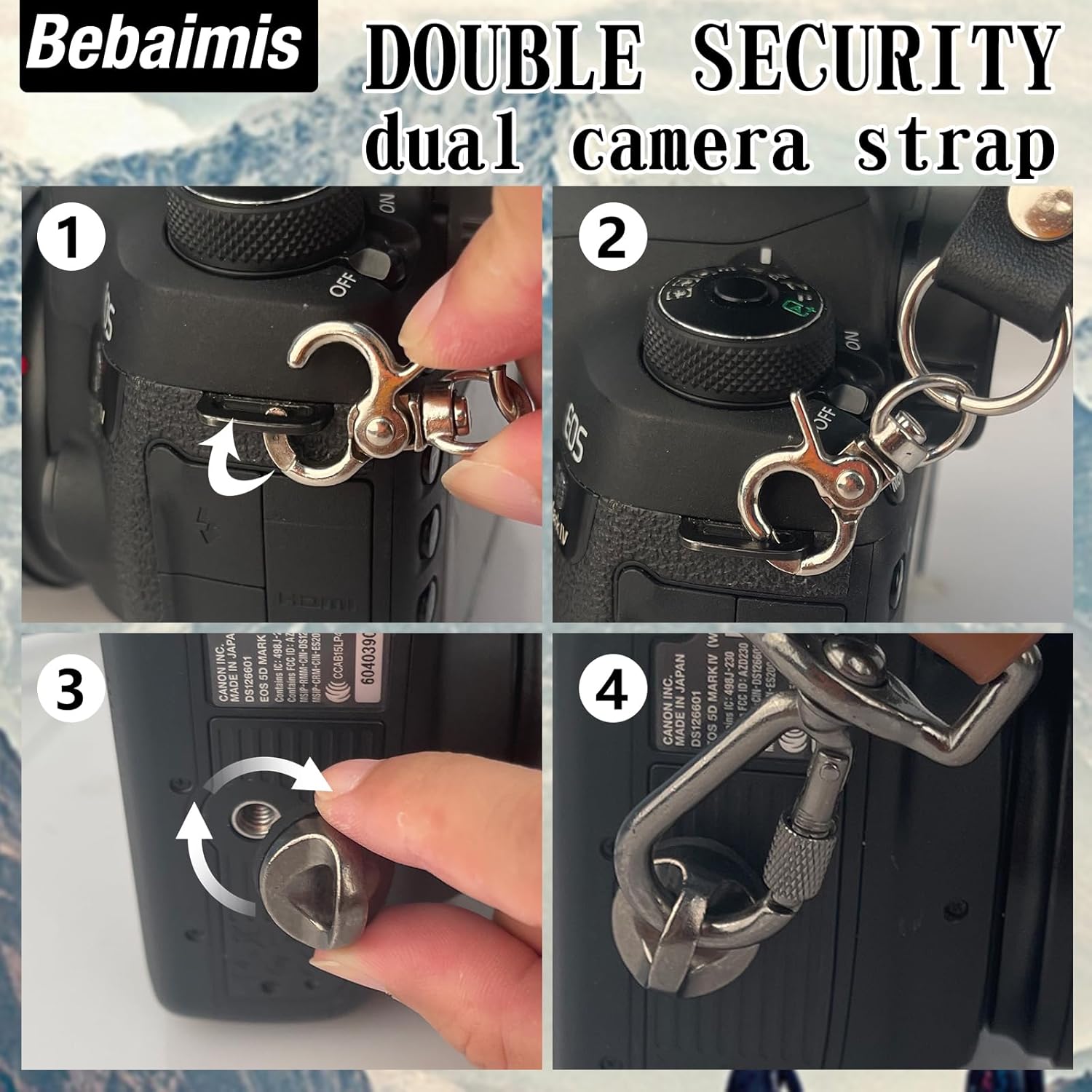 Dual Camera Harness Strap for Two-Cameras,Dual Shoulder Leather Camera Strap,Double Camera Harness for DSLR/SLR - Image 5