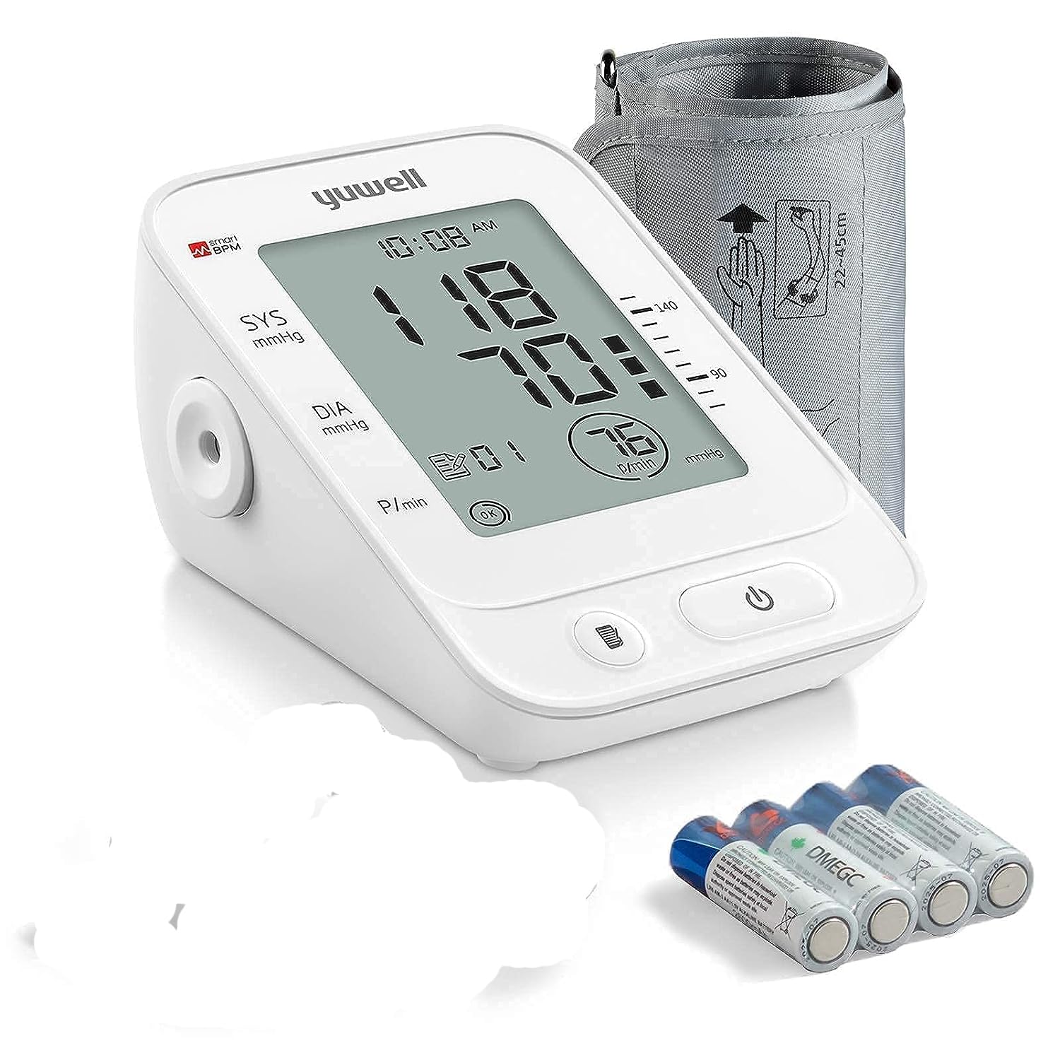 Yuwell YE660E Digital Arm Blood Pressure Monitor | Bp Monitor | 99 Group of Memory | Indication for irregular heartbeats | Cuff wrapping detection - Pack of 1 (White)-image-11