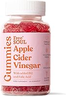 Apple Cider Vinegar Gummies with The Mother 1000mg | Enhanced with Vitamin B12 & Folic Acid | 60 Vegan ACV Capsules with...