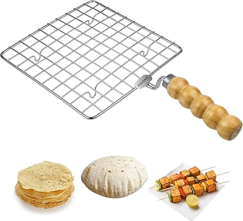 Alambre multifuncional de acero inoxidable para enfriar y hornear barbacoa Rack cuadrado de alambre asador/Papad Jali/Roti Grill Forma cuadrada con