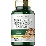 Carlyle Turkey Tail Mushroom Capsules | 1200mg | 200 Count | Non-GMO & Gluten Free Extract