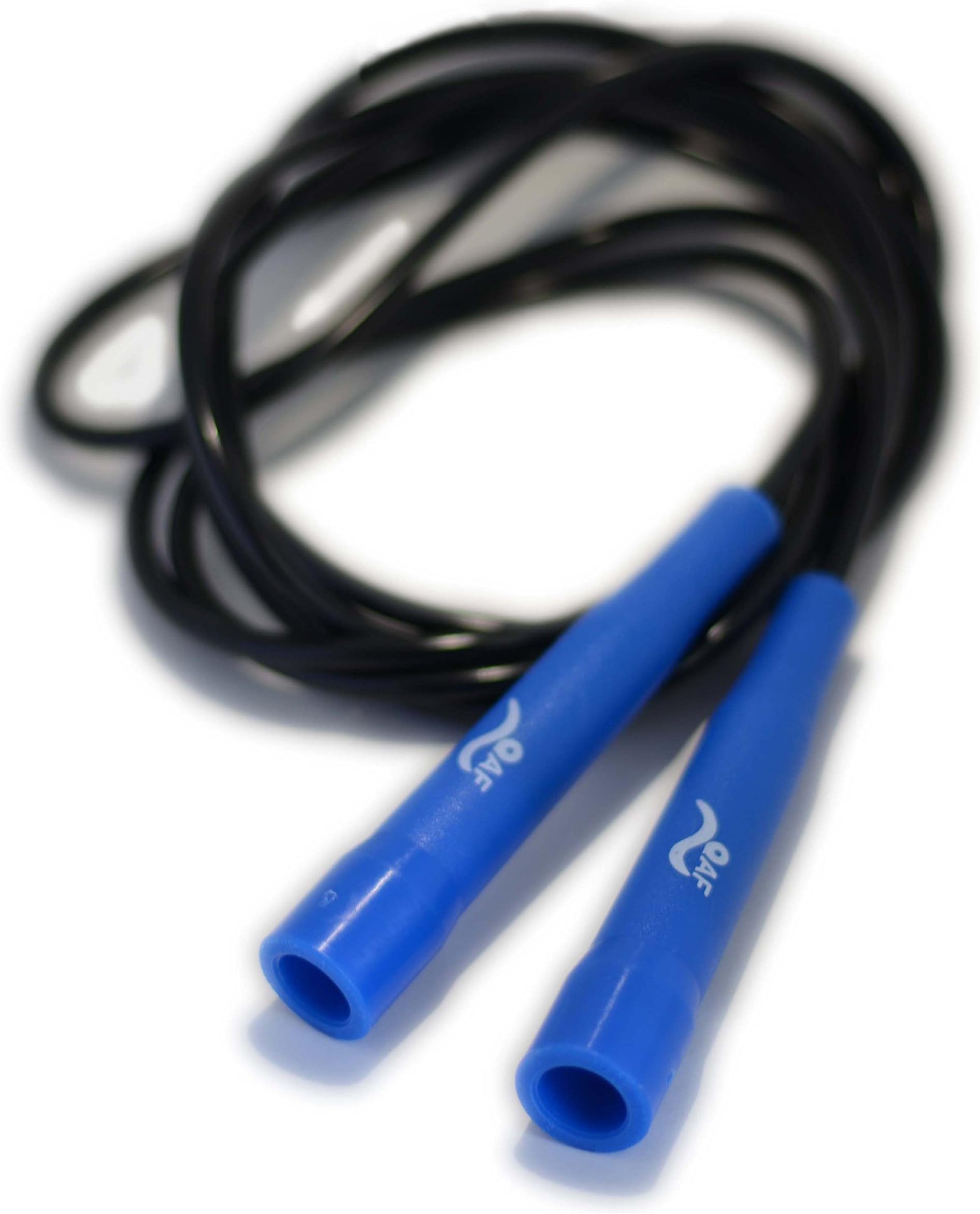 Blue Jump Rope - Premium Exercise Speed Fitness Rope for Boxing MMA Cardio Crossfit Workout - Right Now FREE Jump Rope Workout Guide for Home or Travel - PVC Skipping Rope With Adjustable Clips - Good Skip Rope For Guys, Girls, Kids & Adults - Best Lifetime Guarantee on Shatter Proof Handles (blue)