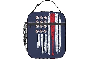 Baseball Lunch Box: American Flag Insulated Cooler Tote