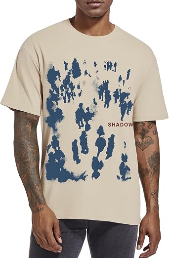 Bobeutou Mens Oversized Graphic Tees Vintage Graffiti Short Sleeve Baggy Shirts Streetwear Tshirt Funny Casual Tee Tops