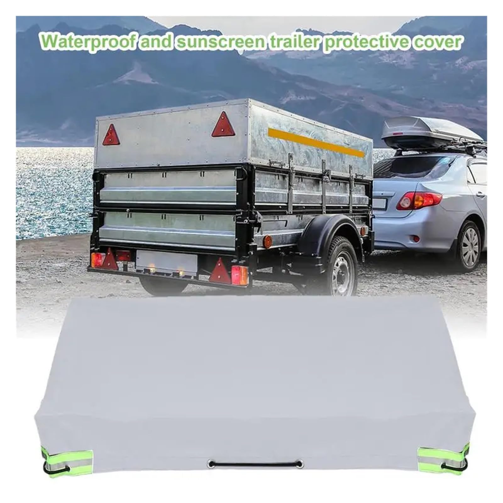 Fundas De Remolque Lona for remolque RV, remolque de Camping, impermeable, resistente a la intemperie, cubierta for remolque de viaje for RV, remolque de transporte y otros vehículos Remolque Funda(GR