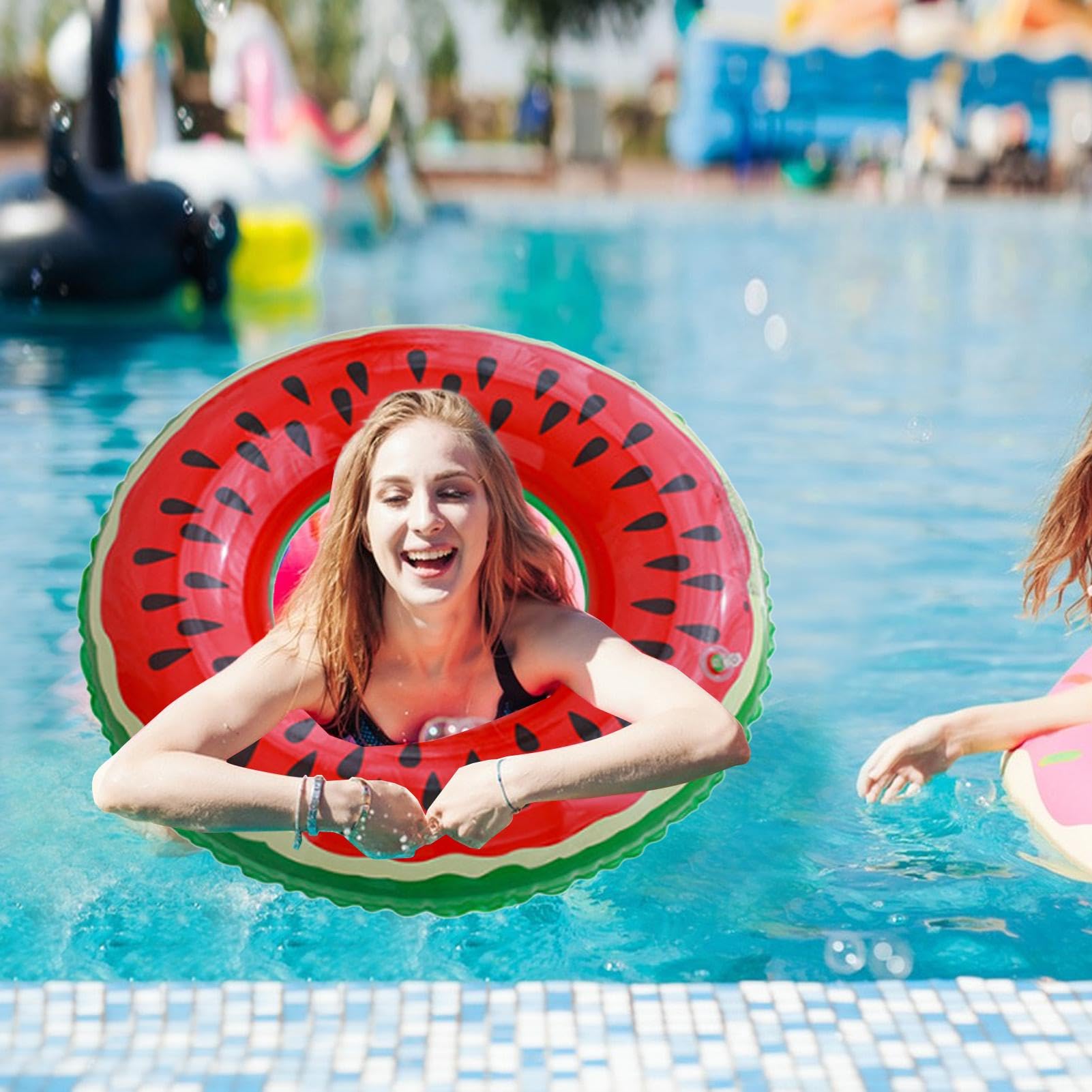 Flotteurs de piscine à fruits – Bouée gonflable pour pastèque, kiwi, orange et citron vert | Tubes flottants portables pour piscine
