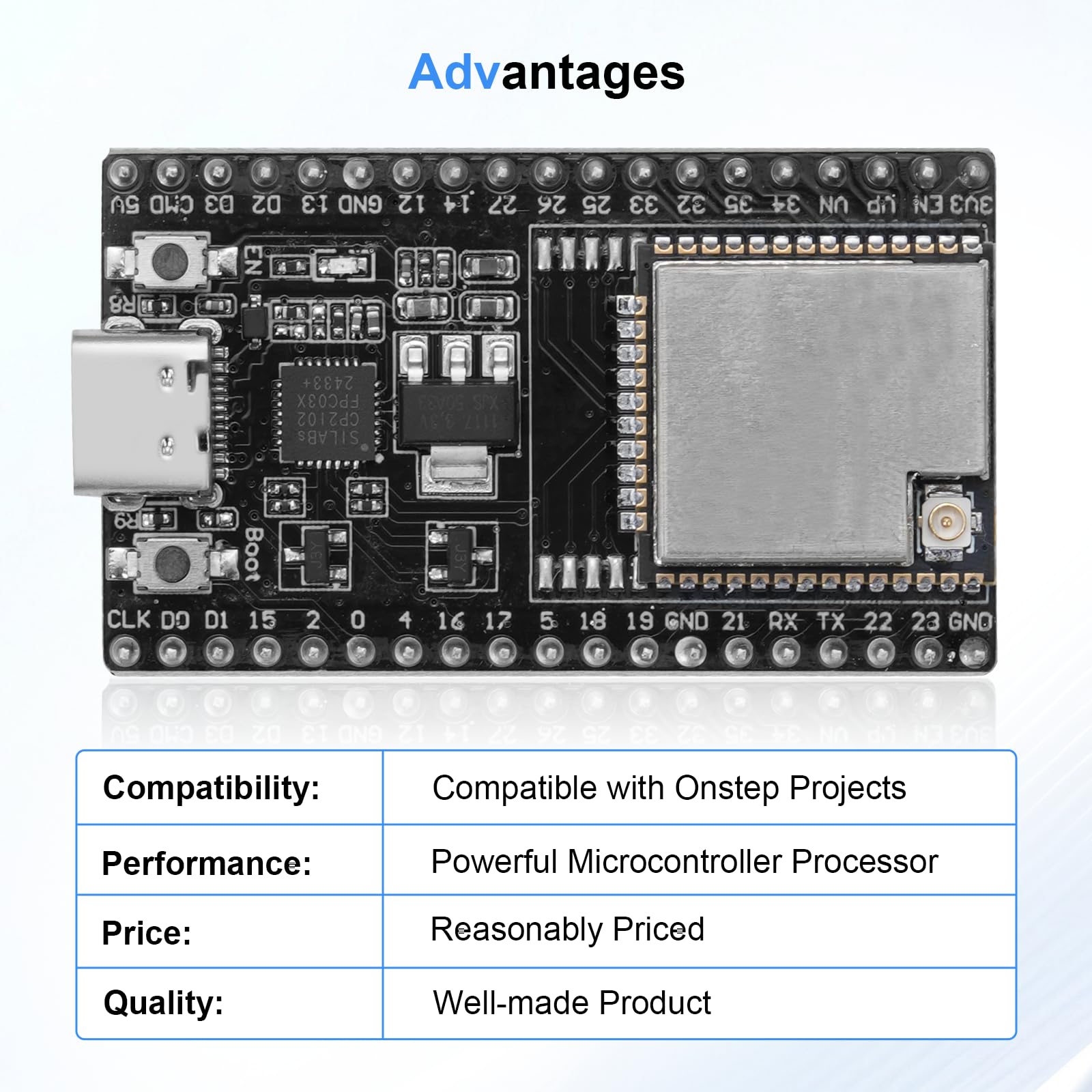 ESP32-DevC - Scheda di sviluppo a 38 pin, AYWHP 3 pezzi NodeMCU per ESP-WM-32D WLAN WiFi con antenna e cavo WiFi+Bluetooth USB-C compatibile con Arduino