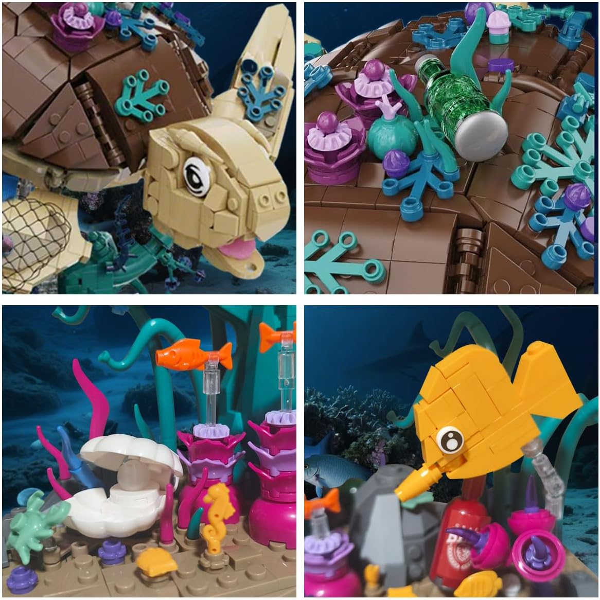 Ocean Turtle Building Sets,Sea Animal Building Blocks- Compatible with Lego Adult, Ocean Animal Building Gift for Boys and Girls (1271PCS)