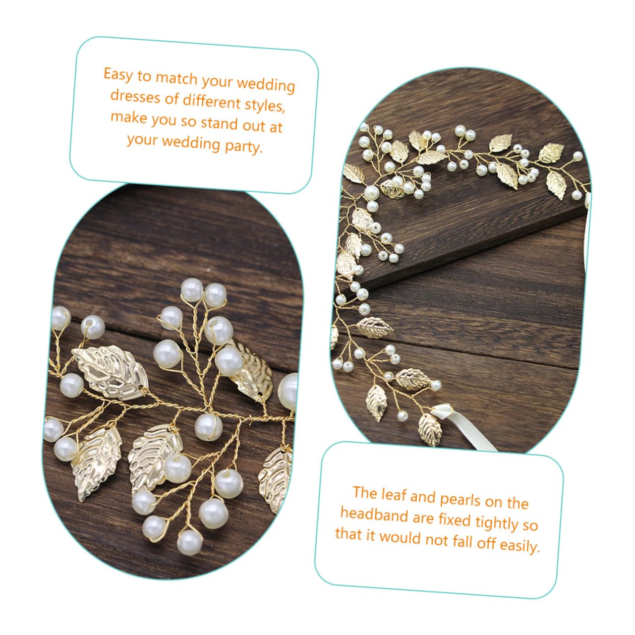 Beavorty 5piezas Diadema De Perlas Para Novias Cinta Accesorio De Cabello Elegante Para Bodas y Fiestas Formales