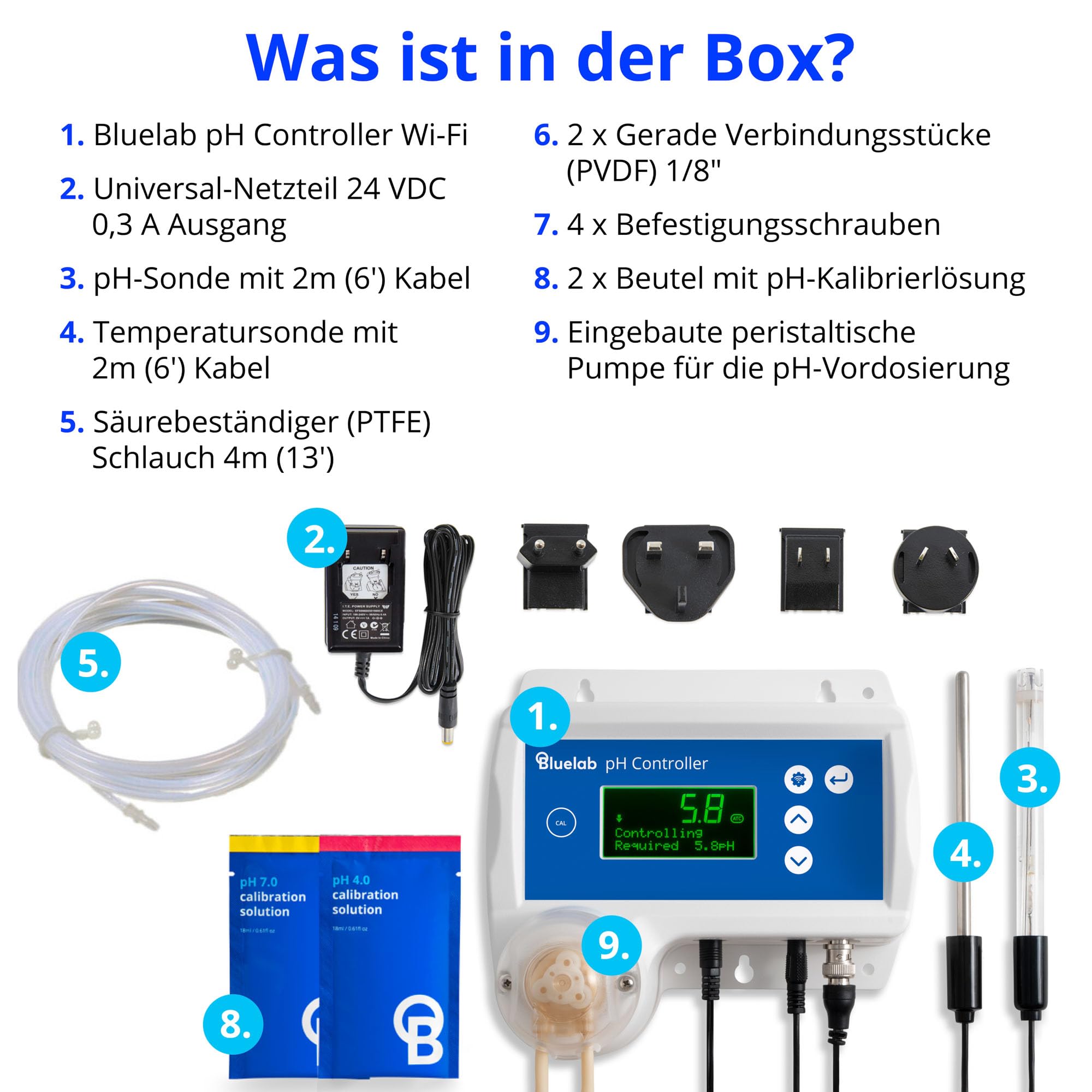 Bluelab pH Controller Wi-Fi – 24/7 pH-Überwachung im Reservoir, automatische Dosierung, Edenic-Integration, austauschbare Sonden, Sicherheitsfeatures – Für Hydrokulturen & Zimmerpflanzen