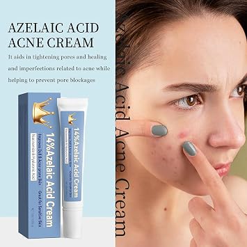 14% Azelaic Acid Acne Cream for Face,14% Azelaic Acid With Hyaluronic Acids for Face Redness Smooth, Anti Acne Breakouts Azelaic Acid Serum Balance Excess Oil & Soothing No Irritation