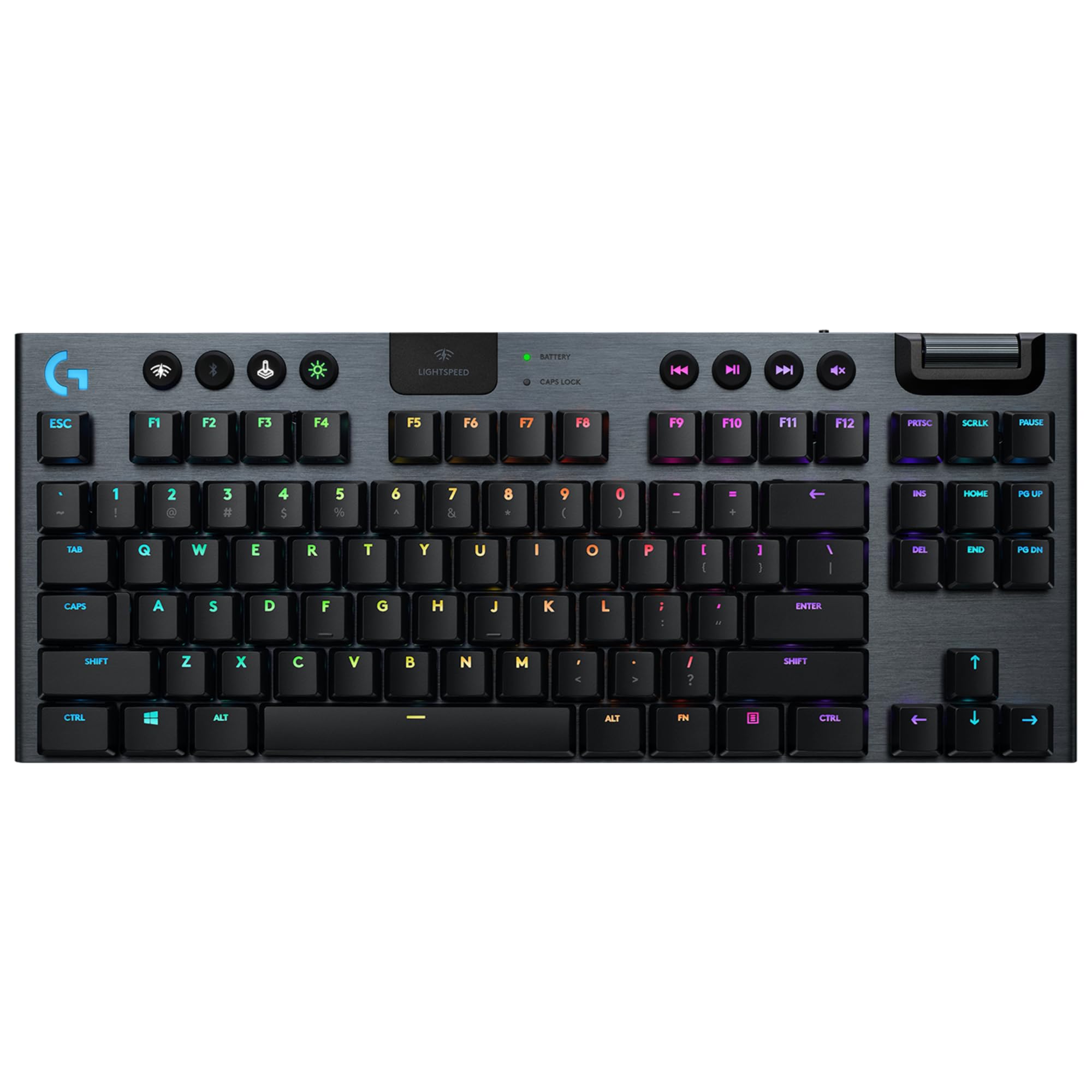 Logitech G915 TKL Tenkeyless LIGHTSPEED RGB Tastiera meccanica da gioco per PC portatile Switch a basso profilo, LIGHTSYNC RGB Wireless, funzione Bluetooth, nero