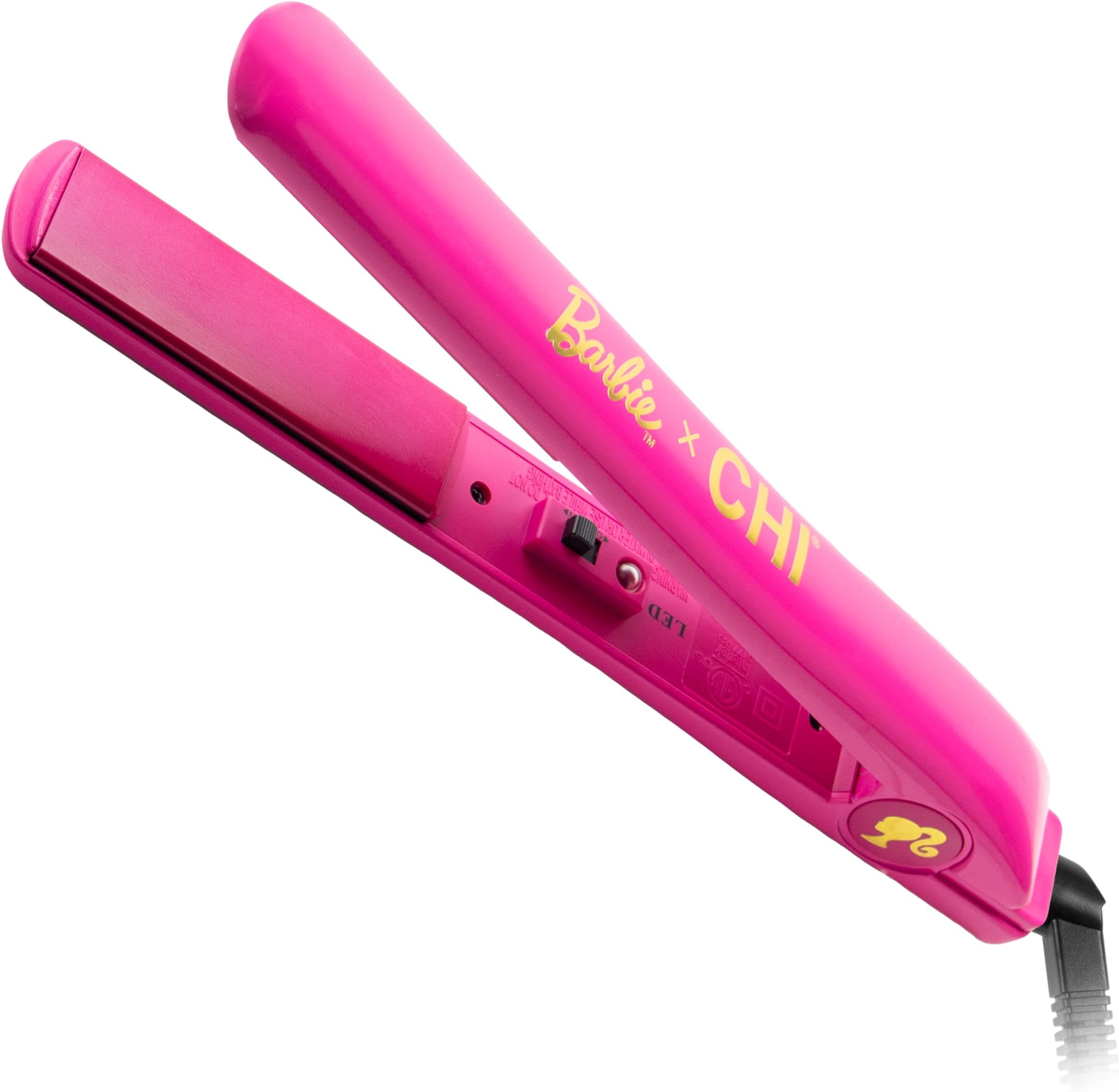 CHI X Barbie 65th Anniversary Ceramic Flat Iron, Straightener for A Smooth Finish, Adjustable Temperature, 1" Iron