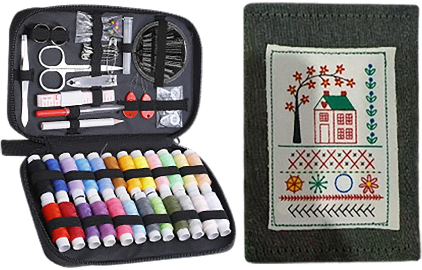 Pishengfa DIY Stitch Book, Embroidery Stitch Book, DIY Sewing Books, EmbroideryS Books of Stitches, with 86/128 Sewing Tips for Beginners, Unique Embroidery Handmade Gifts (Grey) - Image 7