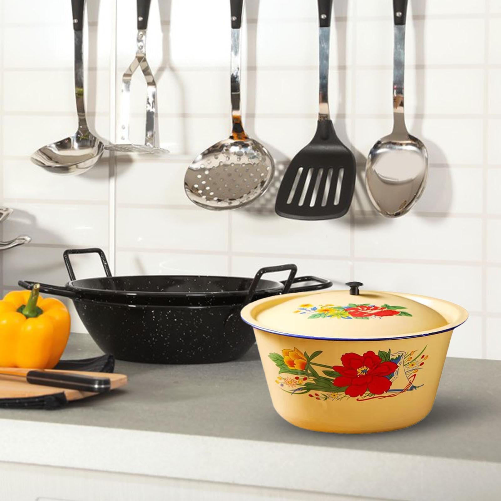 WEKADRIN Emaille Schüssel Vintage - 25,5cm Rührschüssel Für Küche & Haushalt