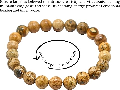 Vista 888 de Amazing Gemstone Crystal Bracelet for Women Men's Gifts - Protection Healing Crystal Bracelet - 8mm Gemstone Beaded Stretchable Bracelet Pulseras