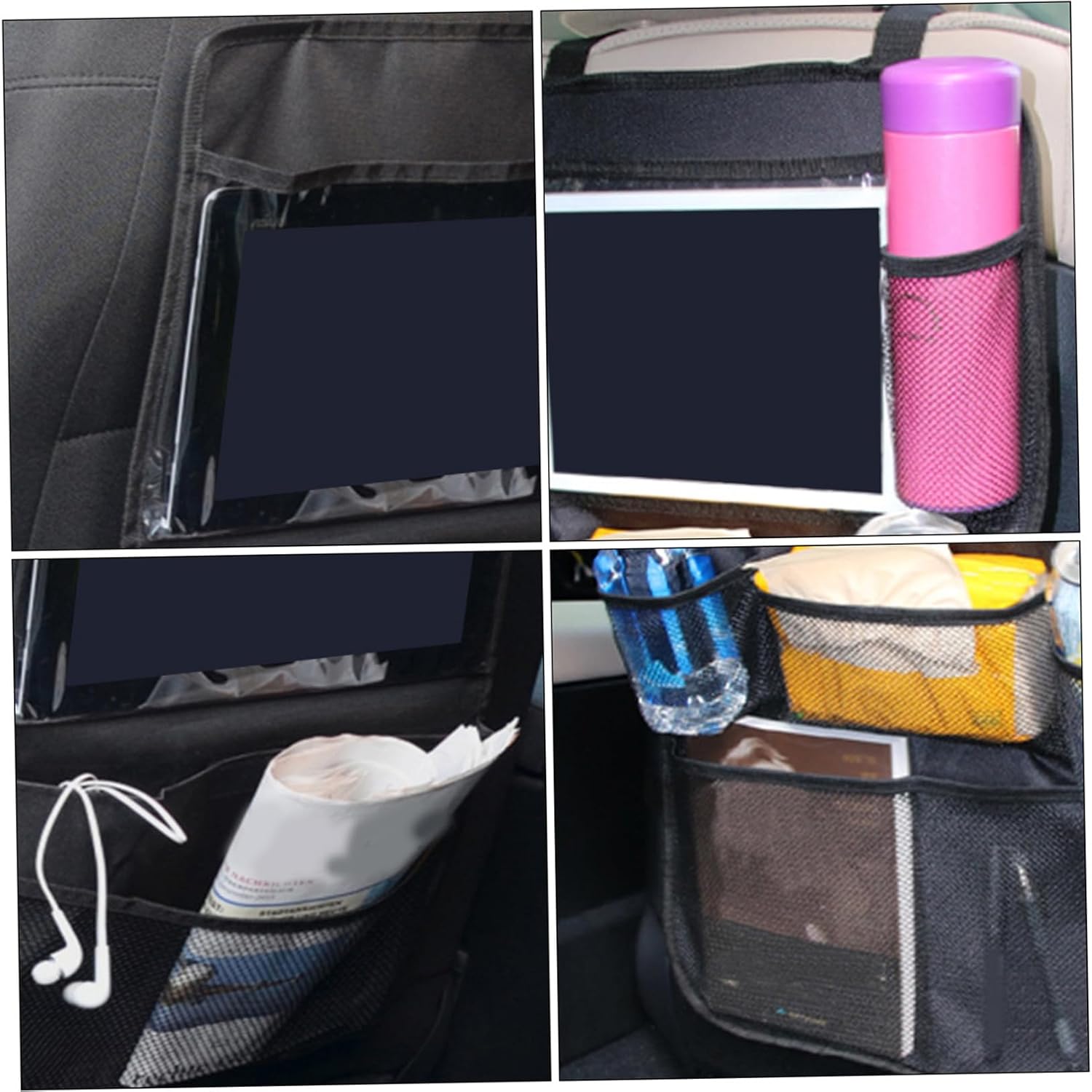 Car Seat Back Storage Organizer Bag Multi-pocket Hanging Net for Boys and Girls Easy Install Car Accessories for Travel Space-saving Zipper and Mesh Pockets