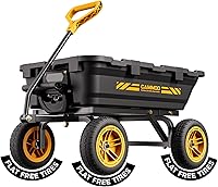 CAMMOO 900lb Heavy-Duty Garden Dump Cart: 10in No-Flat Tires, Expandable 4+ Cu Ft, Quick-Release Dump, Virgin PP