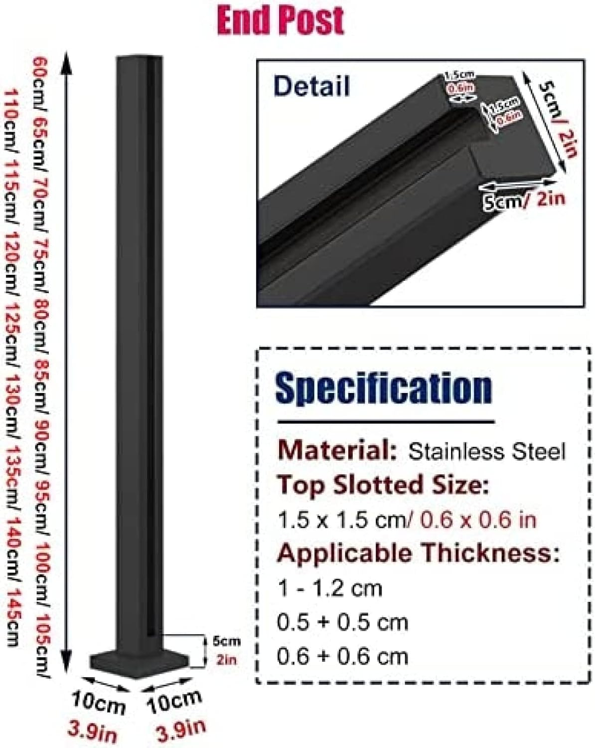 スクエアチューブガラスクランプ手すり子 タイル/木材/コンクリート用 商業用ロフトデッキ階段 ガラス手すりポスト 304ステンレスス