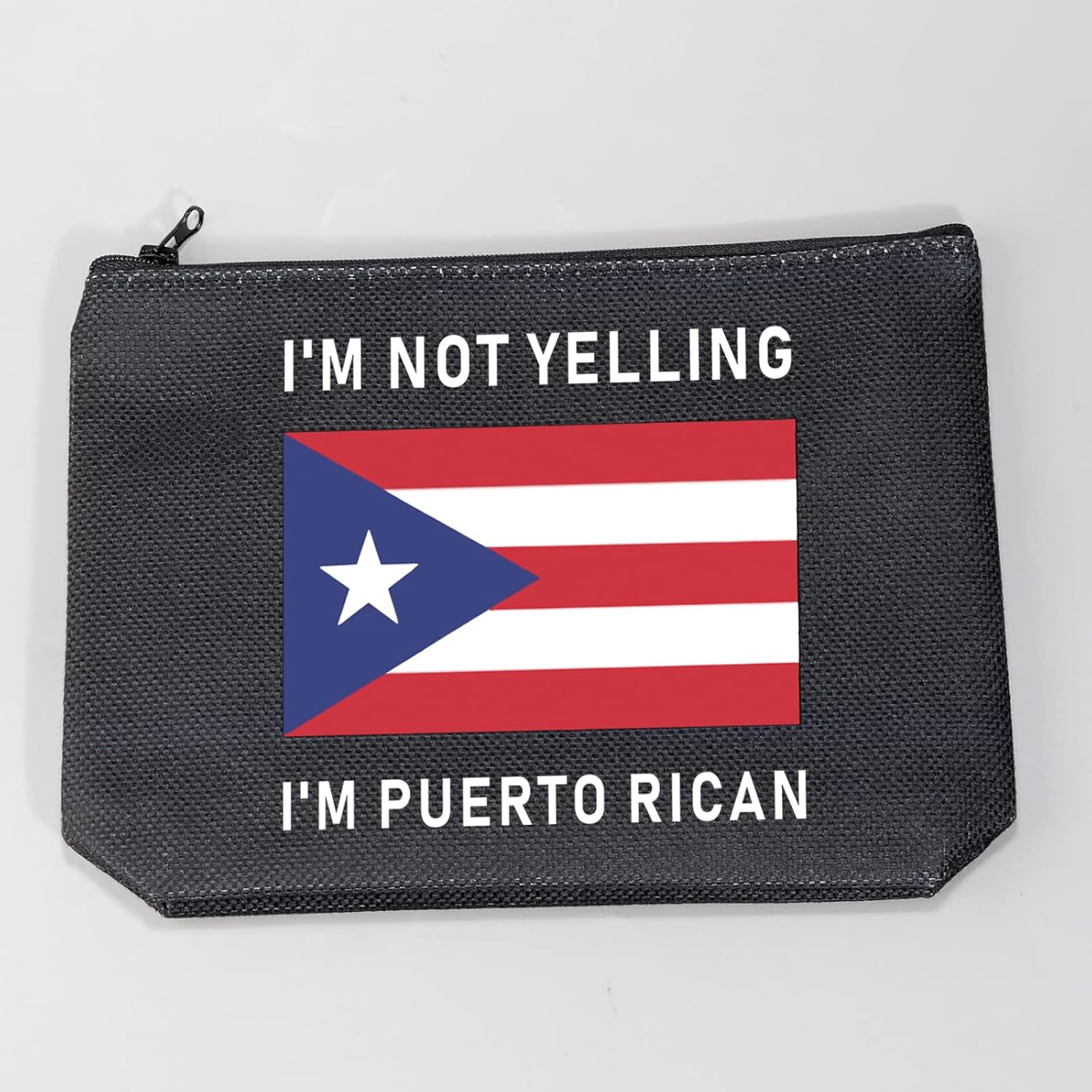 LEVLO Funny Puerto Rico Cosmetic Bags Souvenirs I'm Not Yelling I'm Puerto Rican Makeup Bags Puerto Rican Root Flag Travel Gifts (Puerto Rican+black) - Image 3