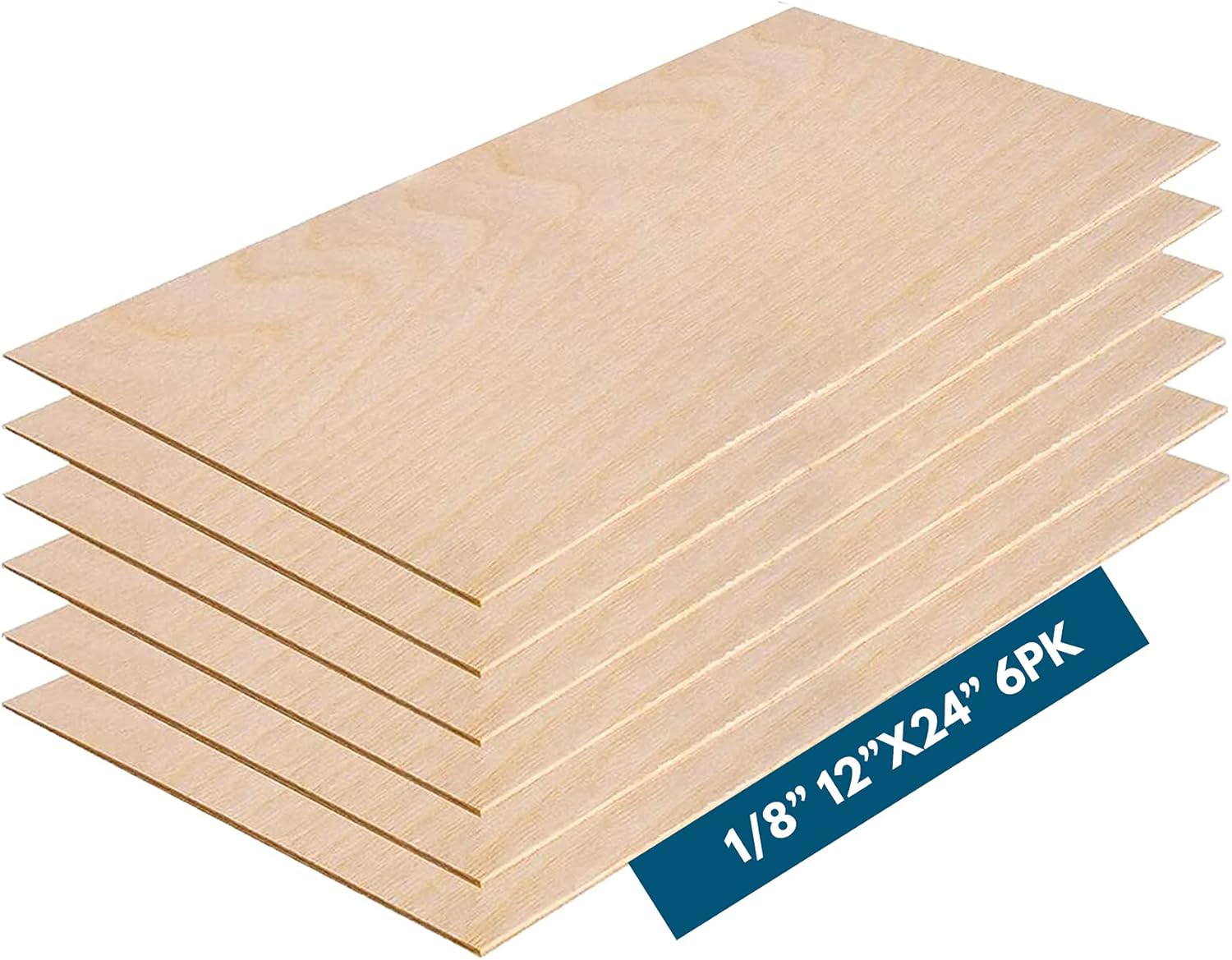 3MM 1/8" x 12" x 24" Baltic Birch Plywood – B/BB Grade (6pk) Perfect for Arts and Crafts, School Projects and DIY Projects, Drawing, Painting, Wood Engraving, Wood Burning and Laser Projects