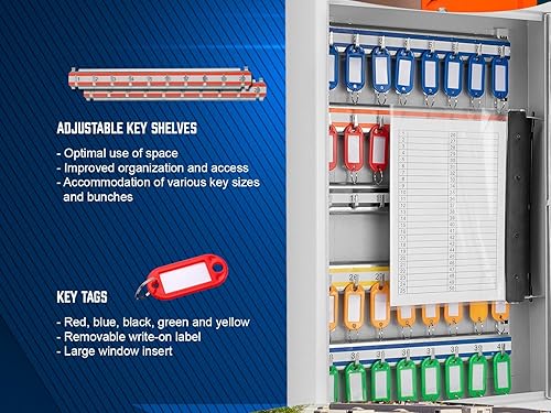 Miniatura 5 de winbest Caja de seguridad de acero con cerradura de llave de almacenamiento para gabinete de montaje en pared (gabinete de montaje en pared seguro