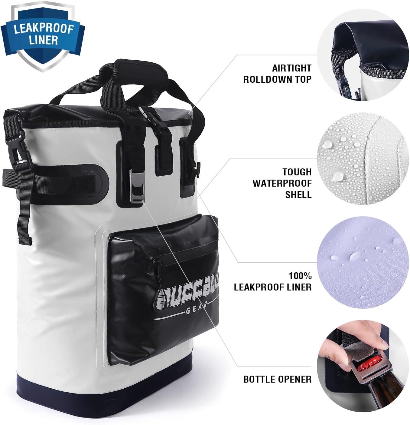 Buffalo Gear Cooler Backpack18L,30L Leakproof Camping Backpack Cooler Insulated Cooler for Picnic Beach Hiking Park Fishing