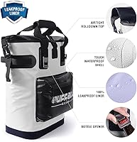 Vista 3 de Buffalo Gear Mochila enfriadora de 18 L, 30 L, a prueba de fugas, para camping, enfriador, enfriador, para picnic, playa, senderismo, parque, pesca