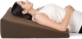 FOVERABed Wedge Pillow with Memory Foam, Back Support Cushion for Acid Reflux, GERD, Snoring, Post Surgery, Pregnancy and Relaxing in Bed (Velvet Brown, Medium - 26 x 24 x 7 Inch, Pack of 1)
