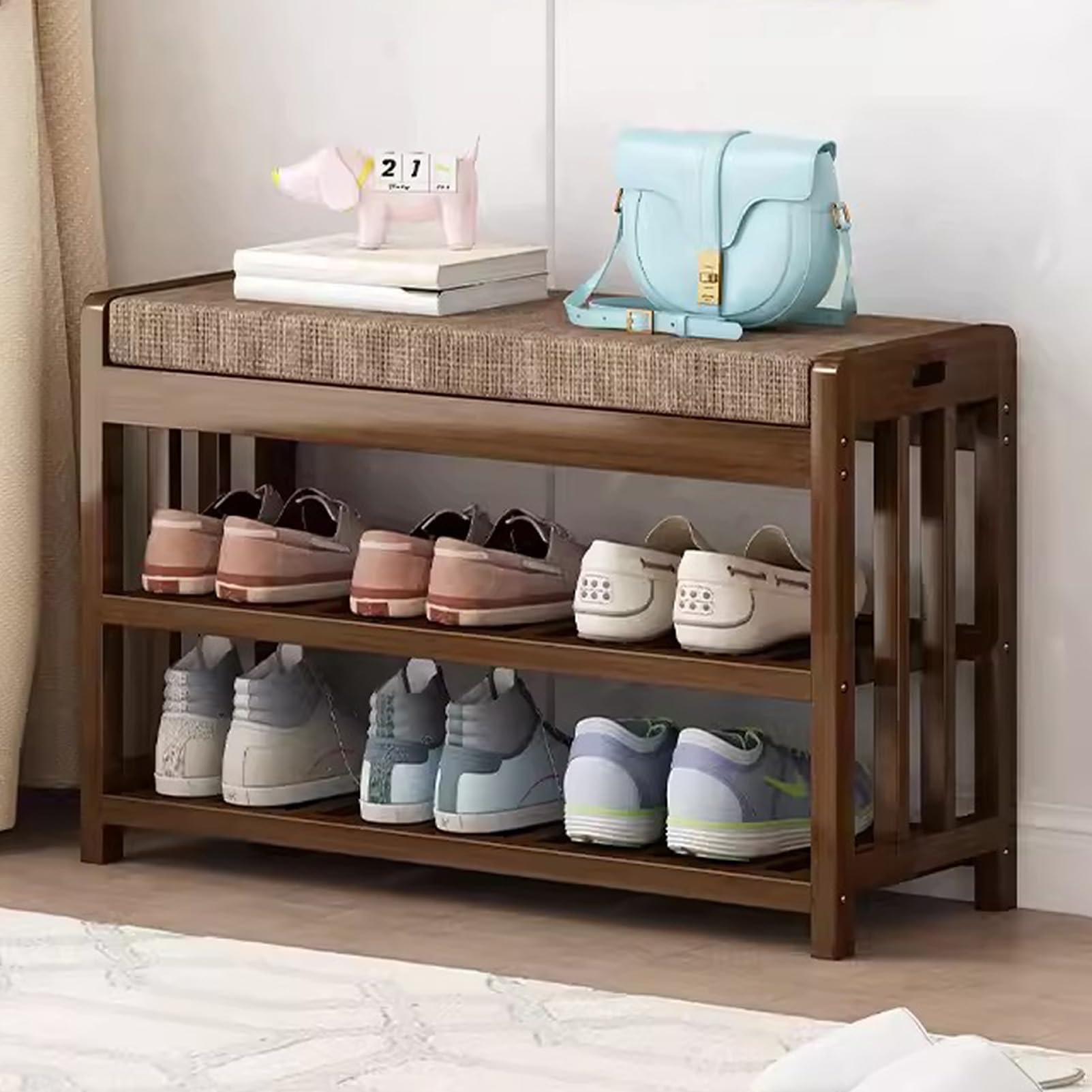 Meuble de rangement élégant pour chaussures pour entrée chaleureuse