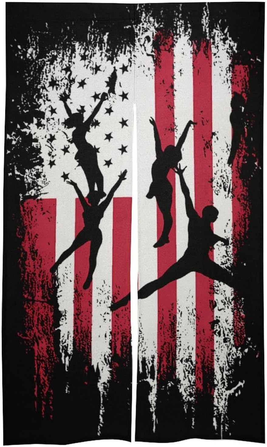 U.S.A. Flag Gymnastics Gymnasts Doorway Curtain Insulated Room Divider Drapes
