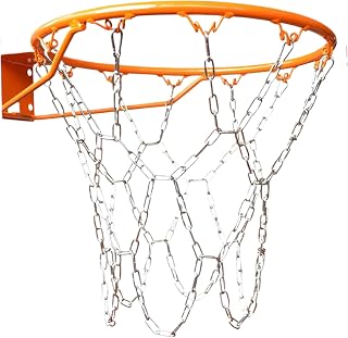 Basketball Net 304 Stainless Steel Chain Basketball Net Rust Proof & Weather-Resistant Chain with 12 Buckles Nets Heavy Duty Outdoor Indoor