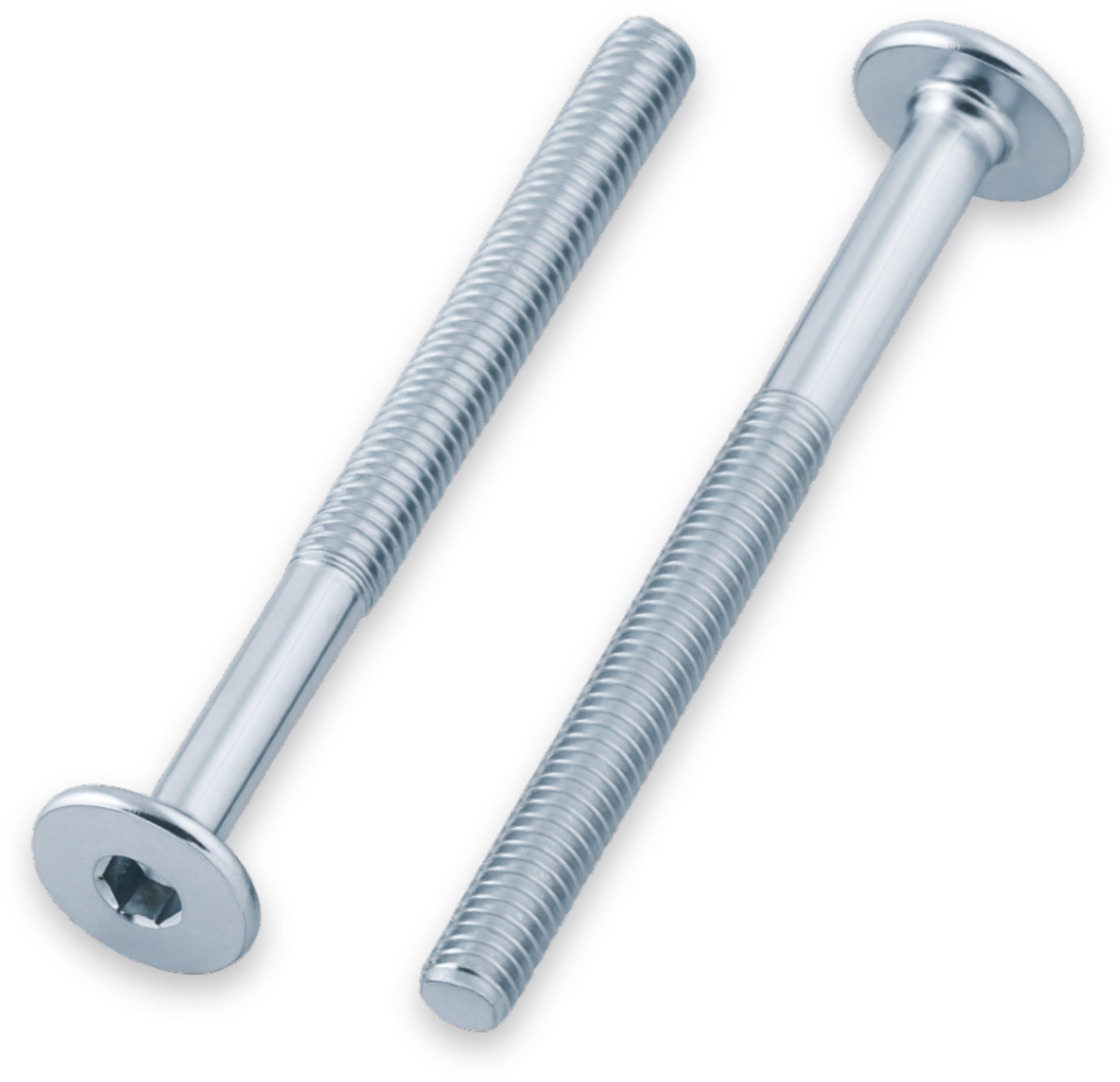 HEXATON Vis Mécaniques M6 x 55 mm – Lot de 50 – Tête Cylindrique à 6 Pans Creux – Acier Zingué Blanc – Filetage Métrique Partiel