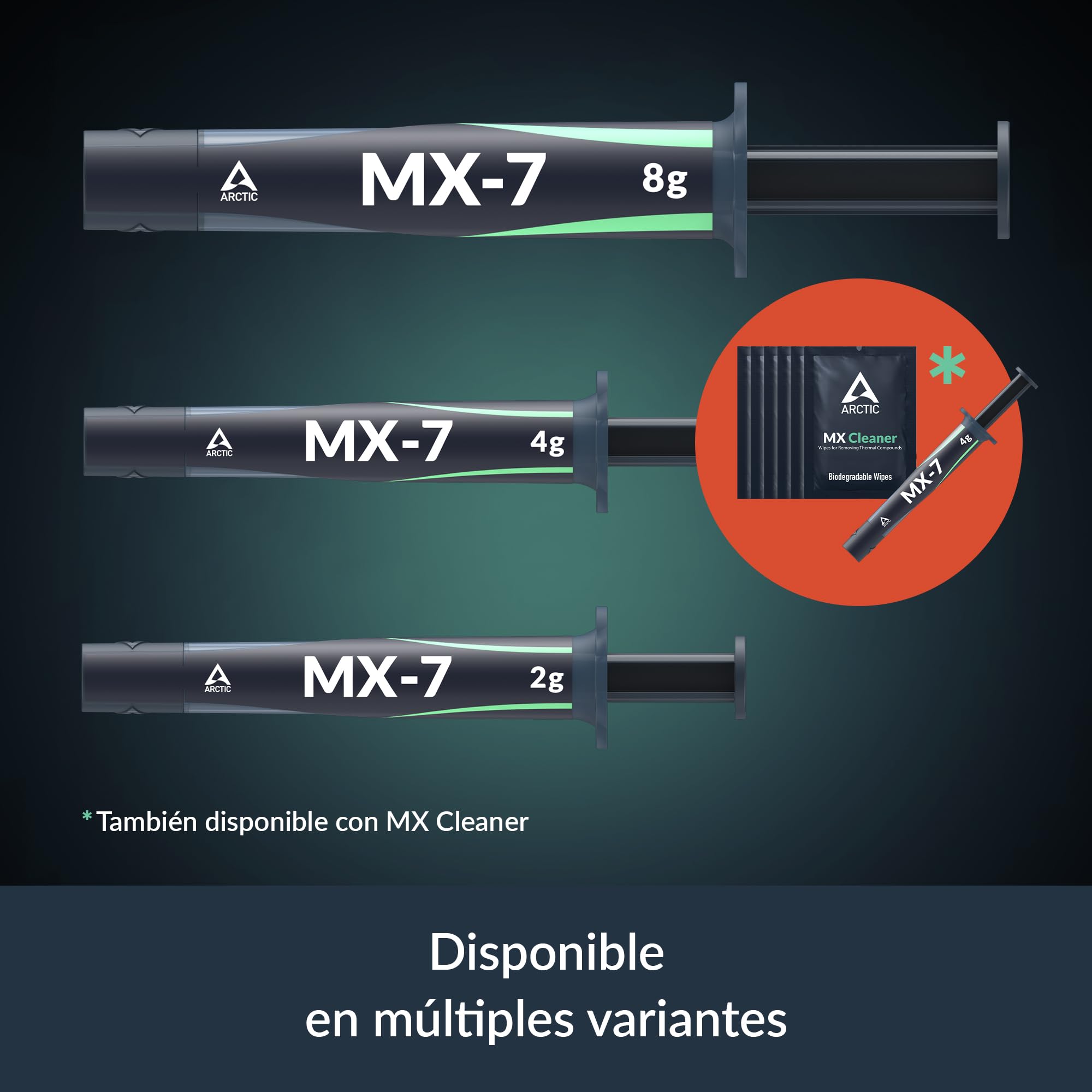 ARCTIC MX-7 (4 g, con MX-Cleaner) – Pasta térmica de alto rendimiento para CPUs, consolas, procesadores, tarjetas gráficas y portátiles. Alta conductividad, larga duración, no conductiva ni capacitiva — view 9