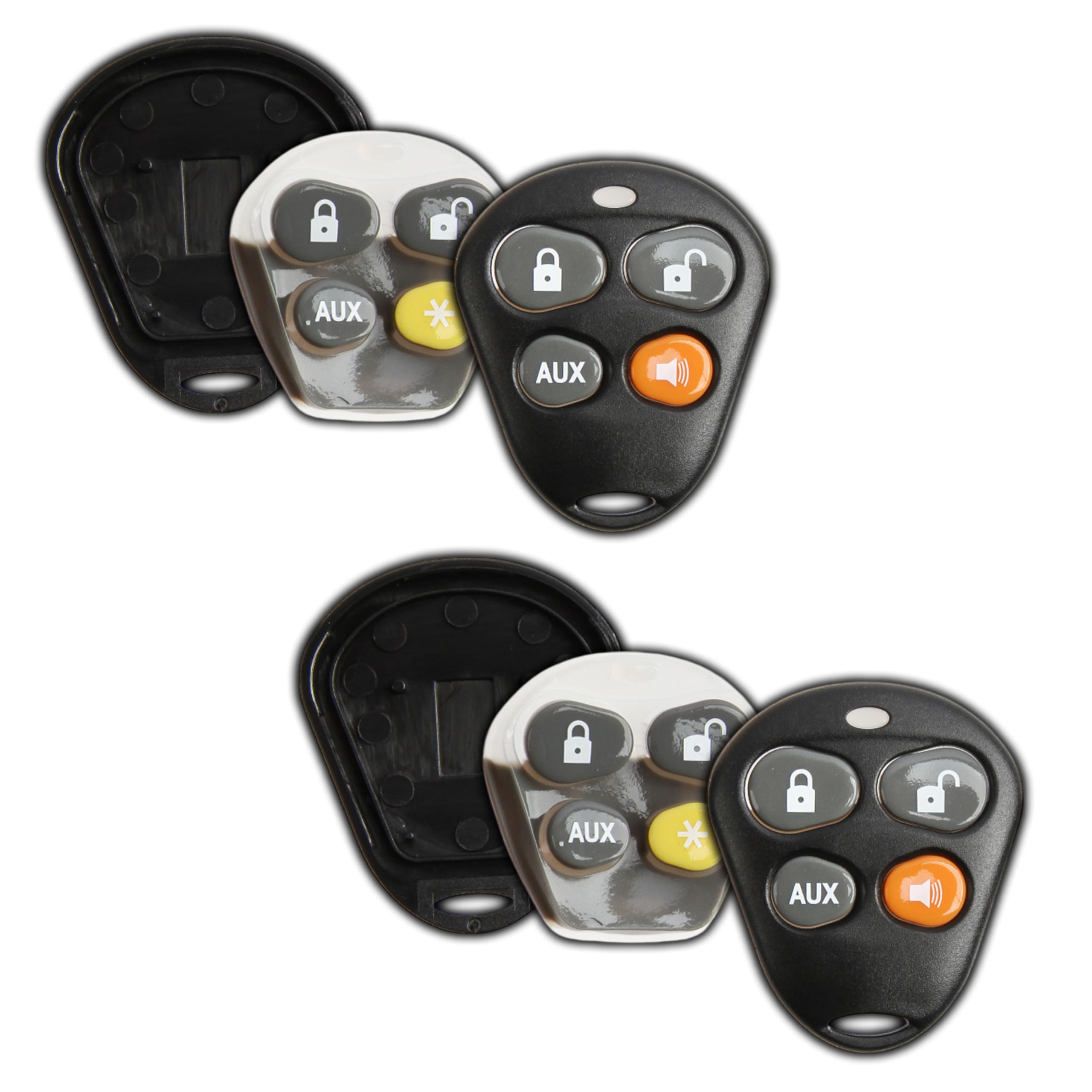 Sponsored Ad - KeylessOption Keyless Entry Remote Control Starter Car Key Fob Case Shell Outer Cover Button Pads for Viper Automate Alarms (Pack of 2)