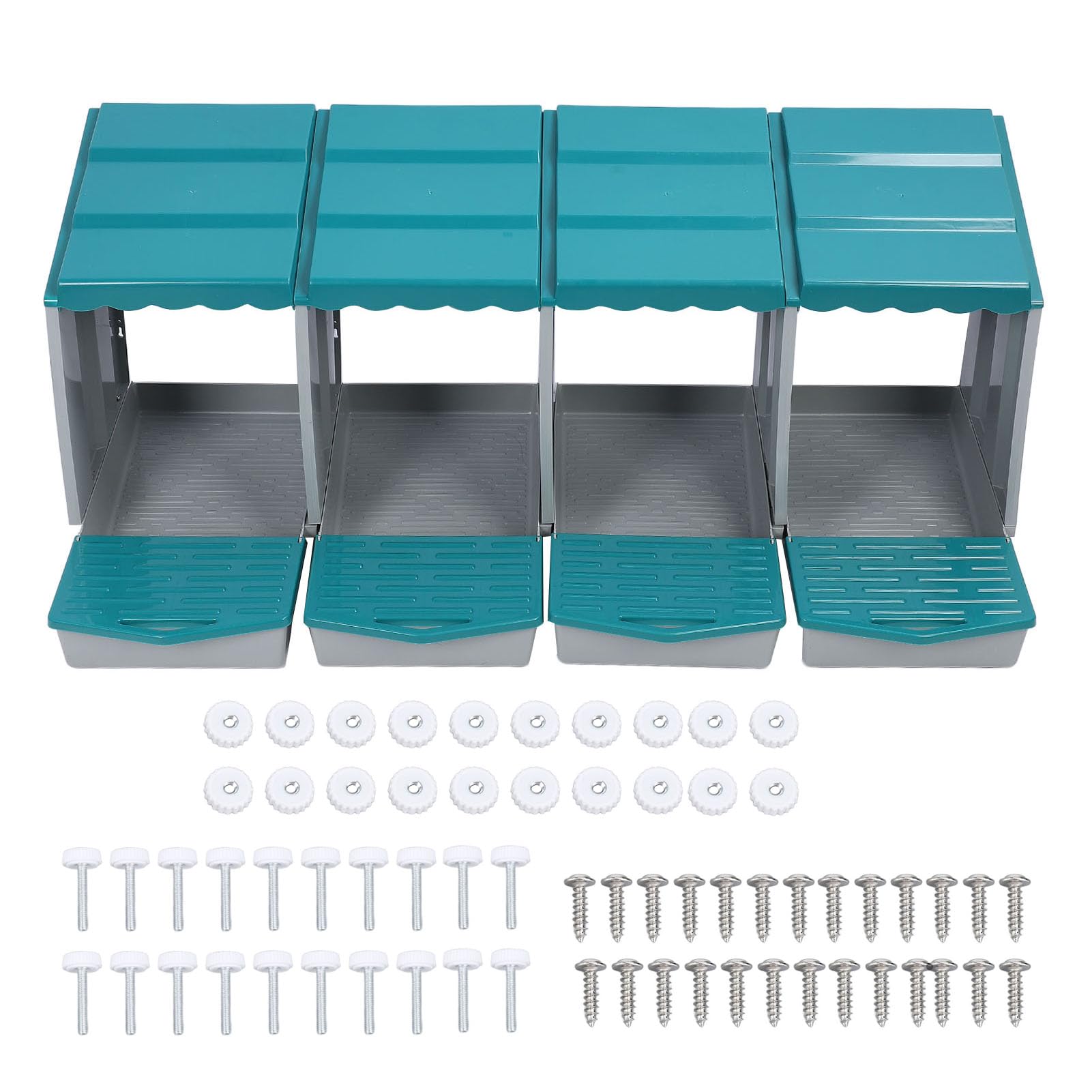 Qcwwy Caja Nido para Gallinas de 6 Orificios, Caja para Poner Huevos de Material PP con Percha Oscilante, Fácil Montaje, Diseño Extraíble para una Rápida Recolección de Huevos, Calidez