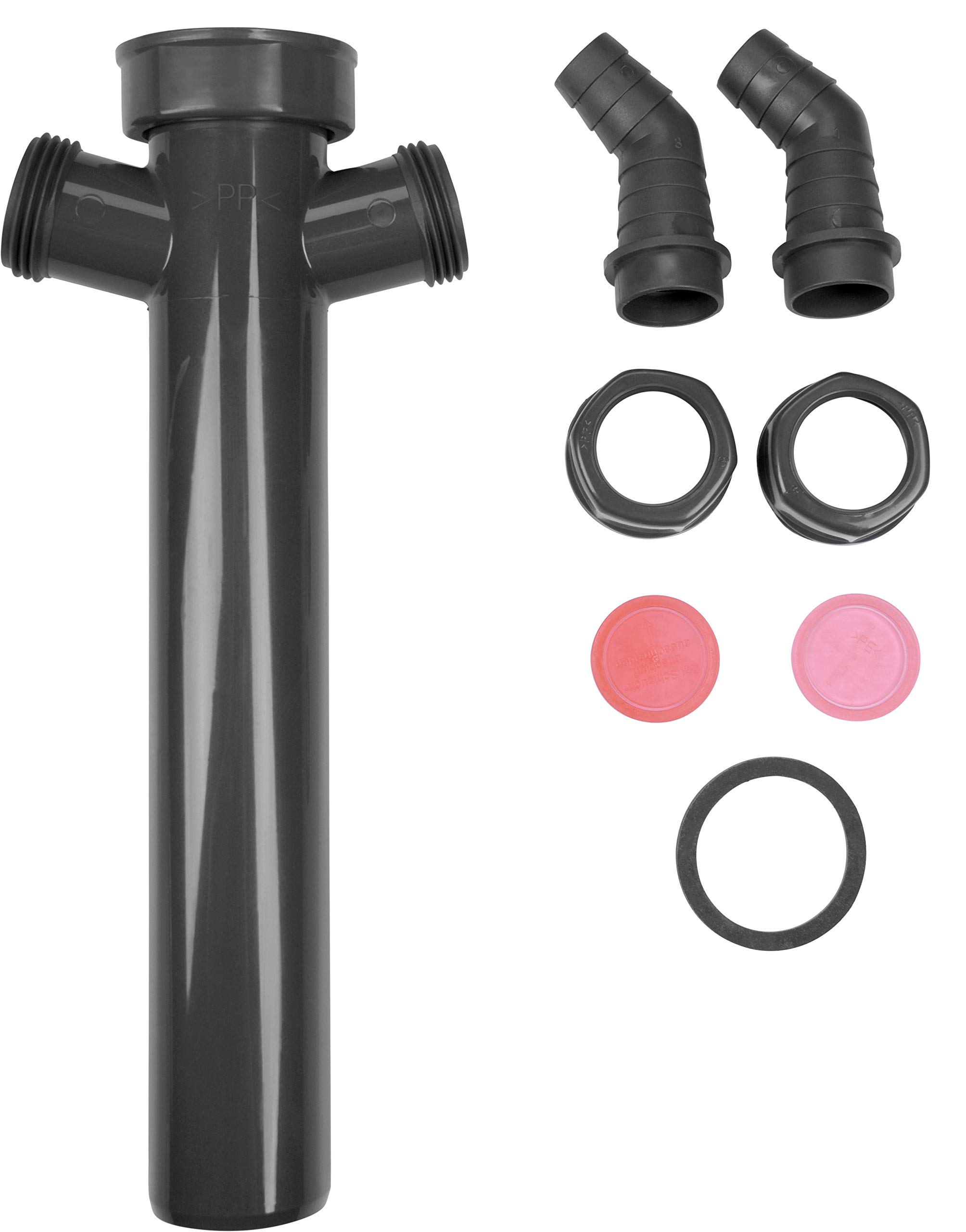 Cornat Rura regulacyjna z recyklingu – 1 1/2 cala x 40 mm – długość 250 mm – z dwoma przyłączami urządzeń – wyprodukowana z tworzyw sztucznych pochodzących z recyklingu – Made in Germany jakość/rura