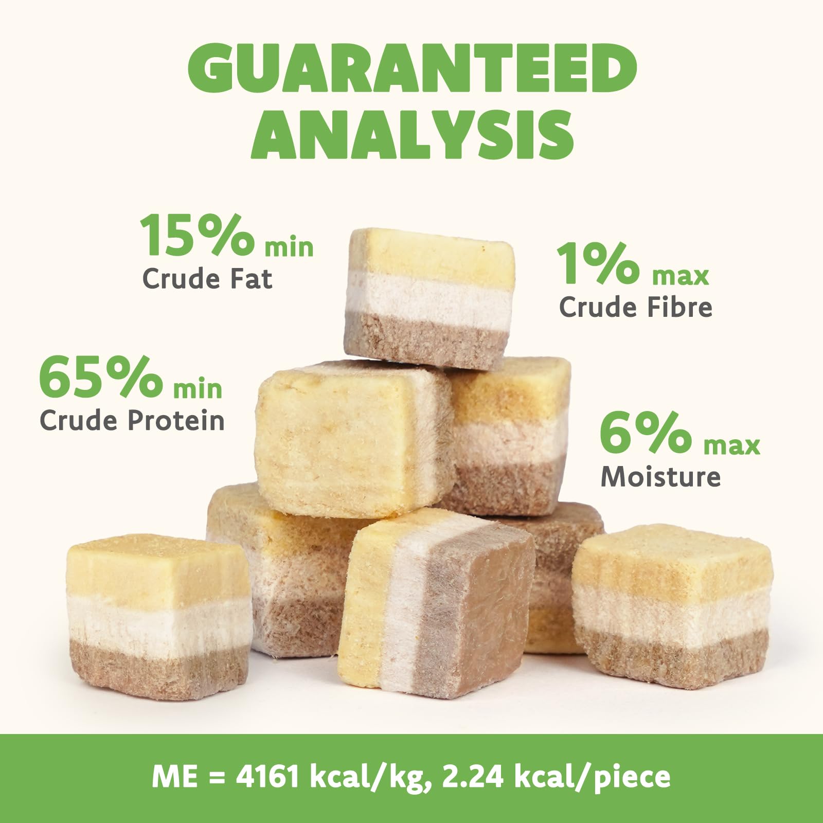 MON2SUN Triple-Layer Freeze Dried Cat & Dog Treats, Chicken, Egg & Chicken Liver Recipe Cube, Grain-Free High Protein Snacks, All Natural Food Topper or Training Rewards, 10.6oz - image 4