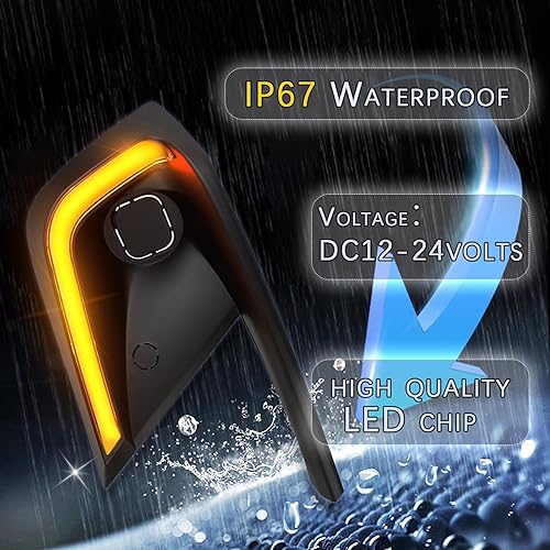 Miniatura 6 de Switchback - Lámpara LED antiniebla frontal color blancoámbar para correr diurna, secuencial dinámica, función de luz de giro LED compatible con