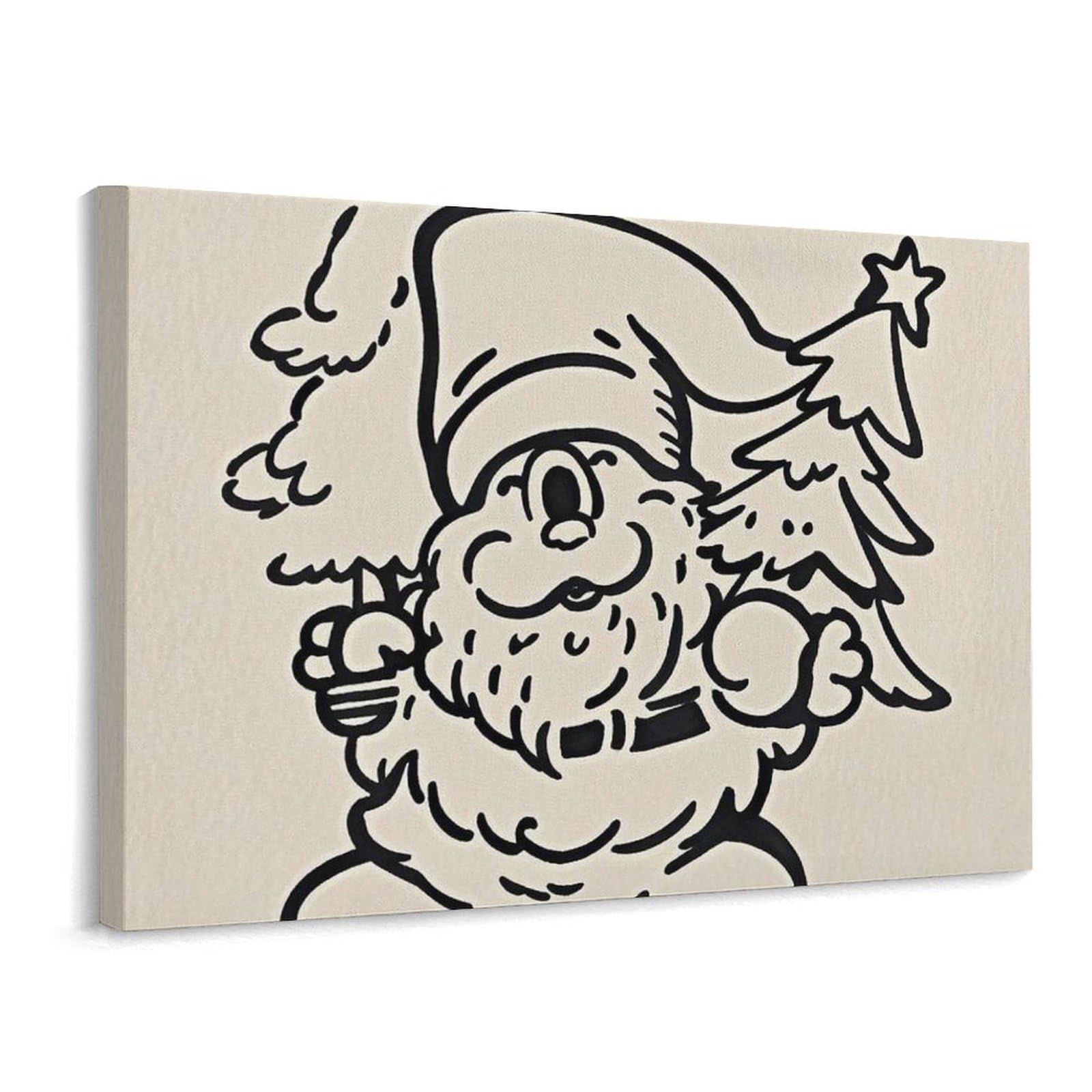 Cadre de Noël hug nains en toile carrée 40 x 30 cm pour salle de bain